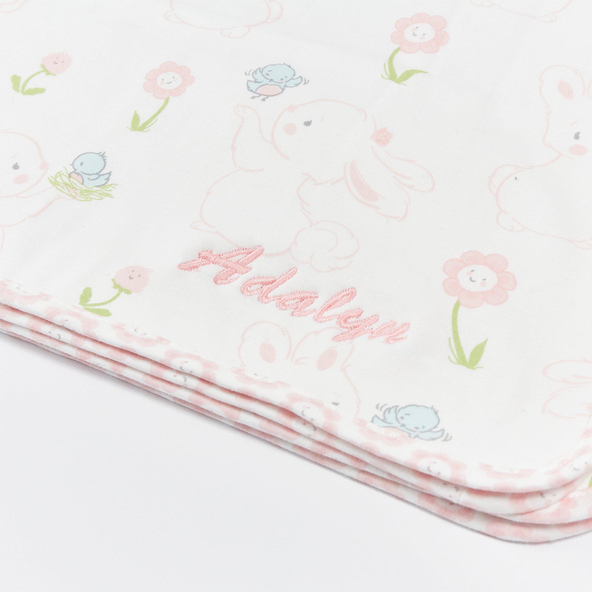 RETIRED - Blossom Bunny Receiving Blanket、mySite、g9winljtr