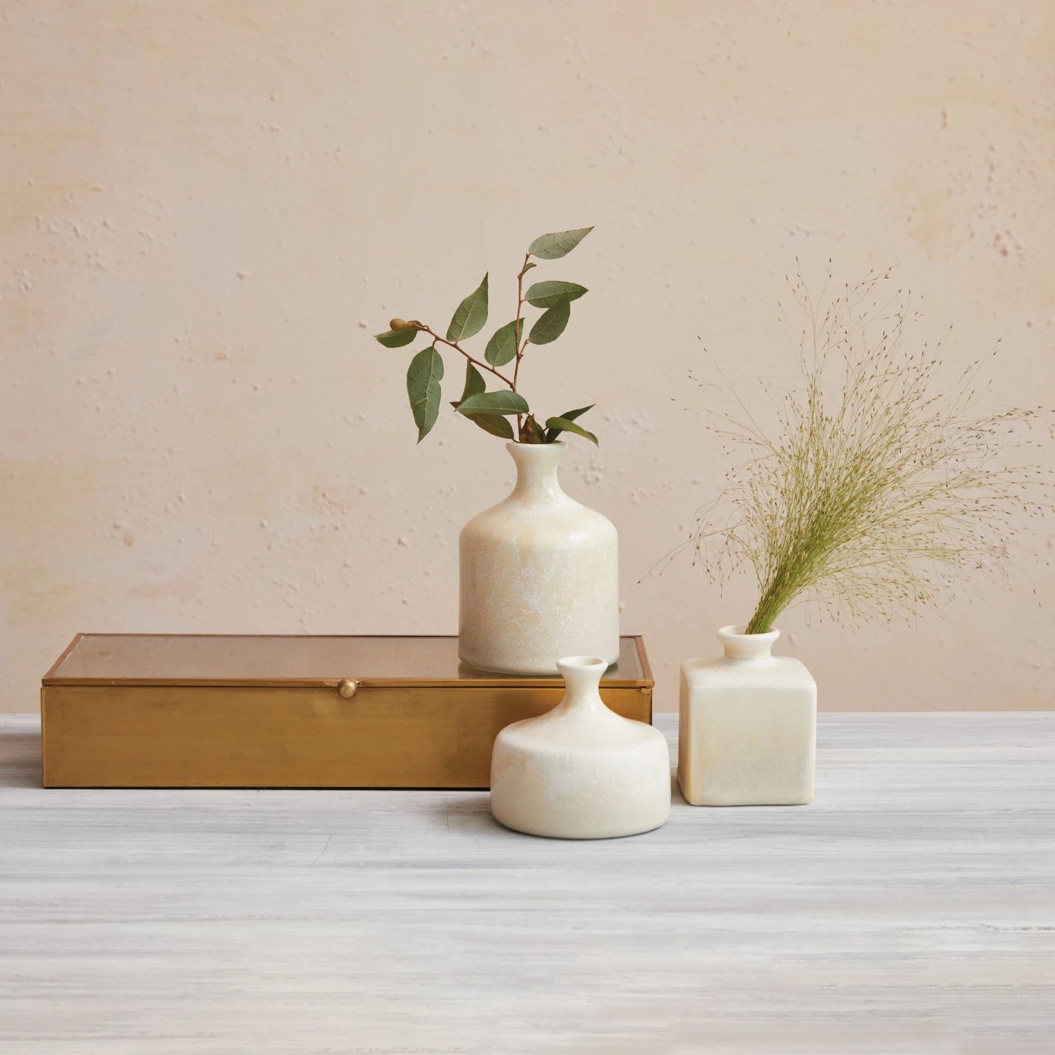  White Stoneware Vases Set of 3、mySite、elrpsem3k