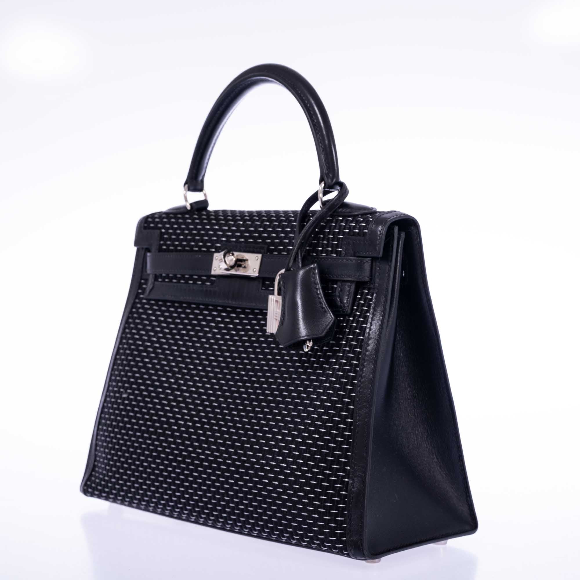 Hermès Kelly 25 Sellier Silver and Noir Crinoline Box Leather Palladium Hardware、mySite、garminoutage.com