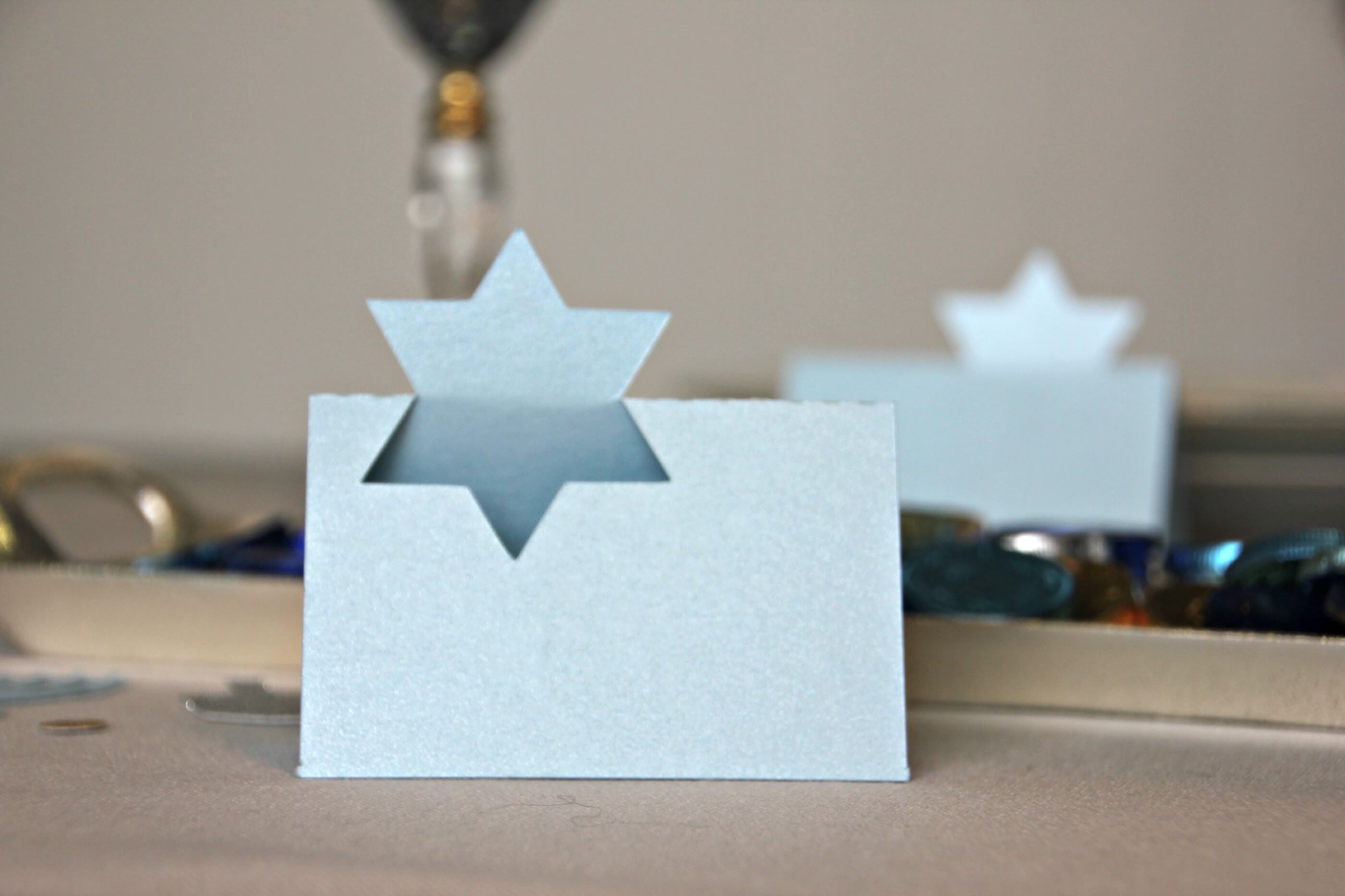 Star of David Place Cards, Blue or Silver - Set of 10、mySite、topwebapps