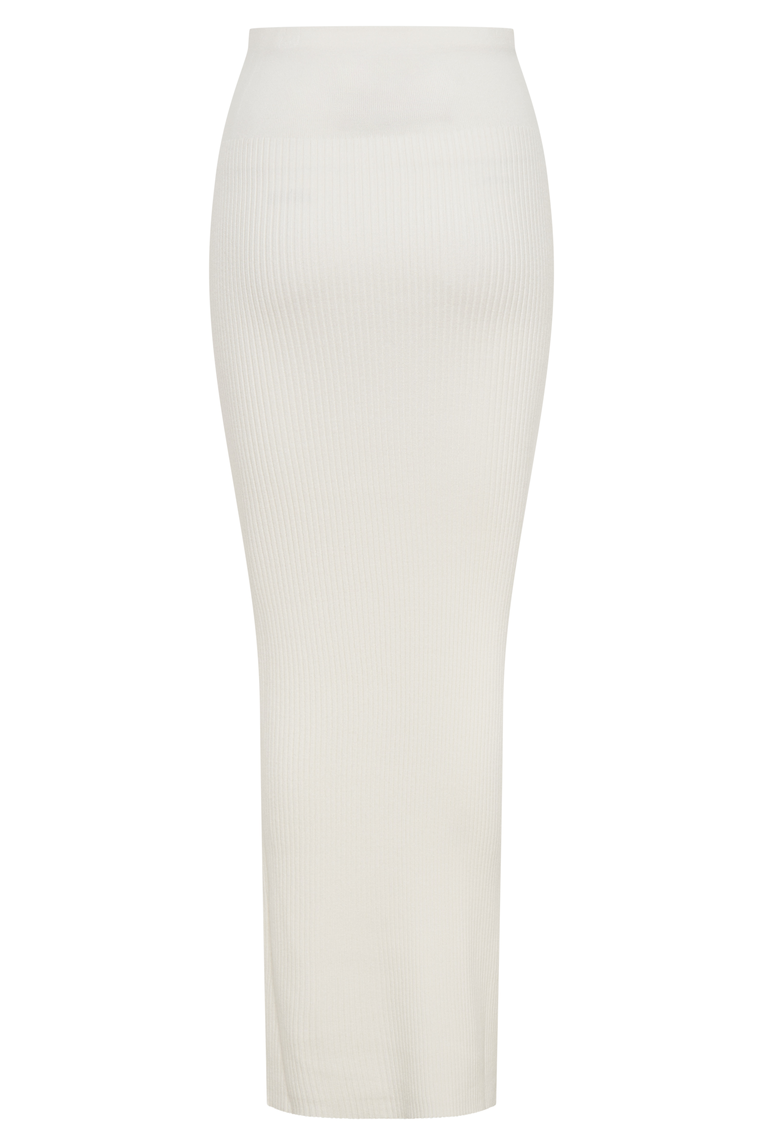 Mathilde Ribbed Knit Maxi Skirt - Ivory、mySite、solidvoid