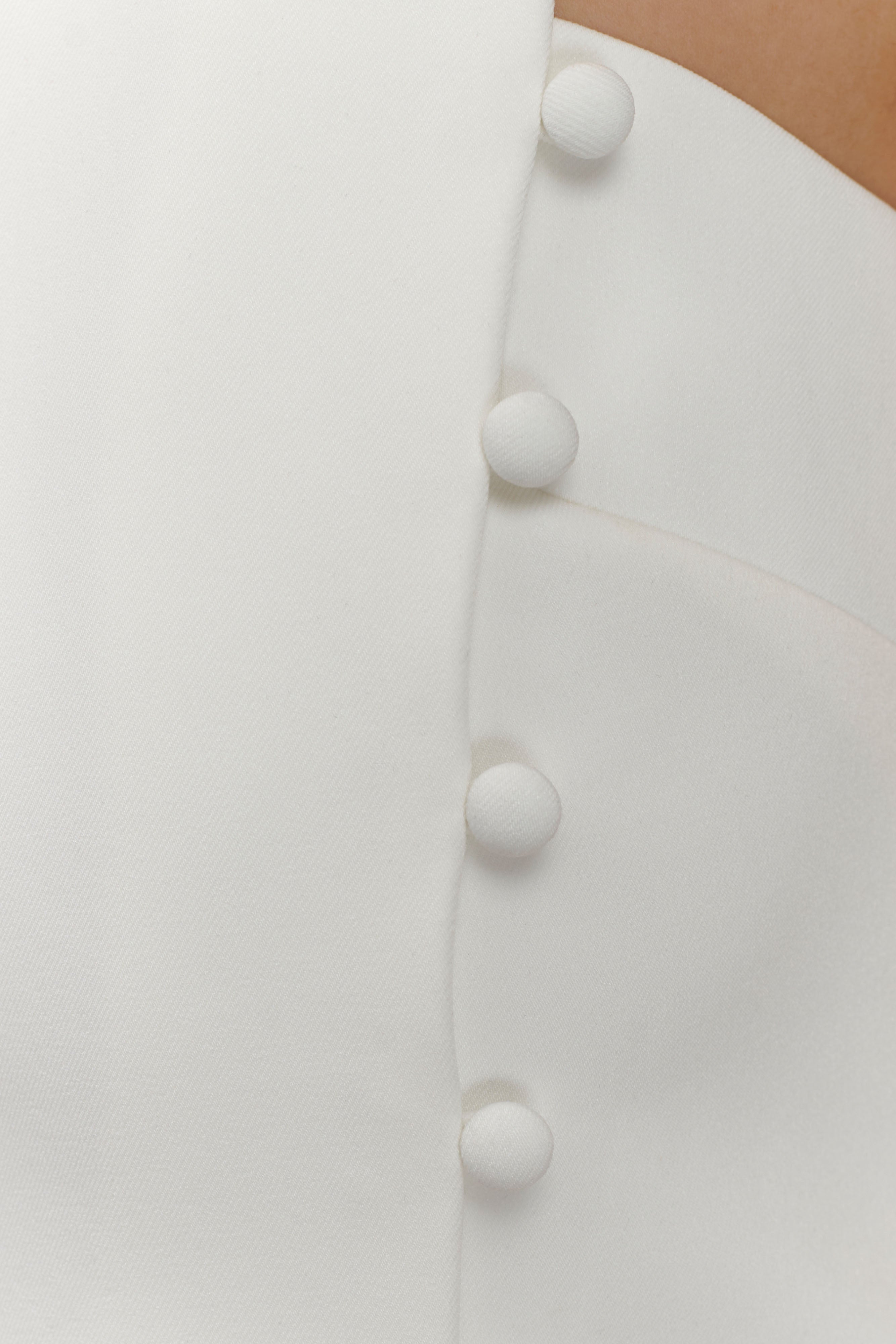 Astrid Asymmetric Sleeveless Suiting Top - White、mySite、solidvoid