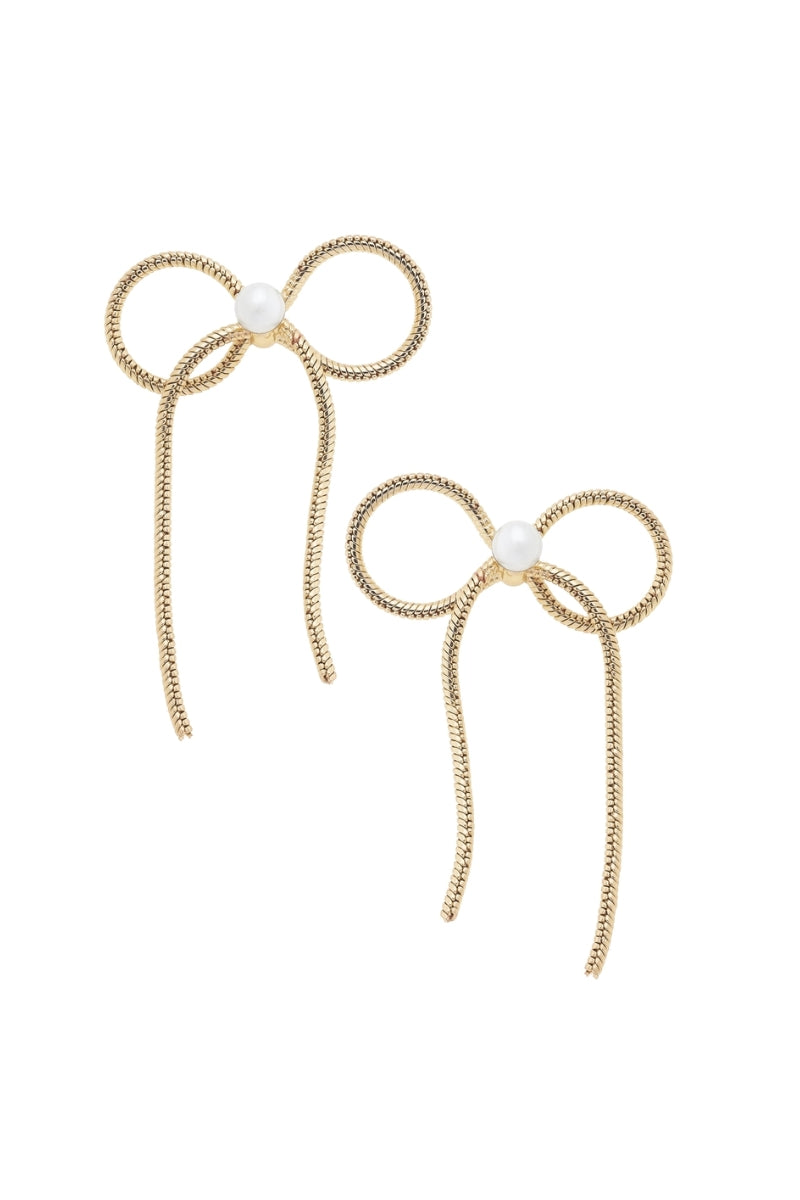 Hadley Cord Tied Pearl Bow Earrings、mySite、hinf8tx79