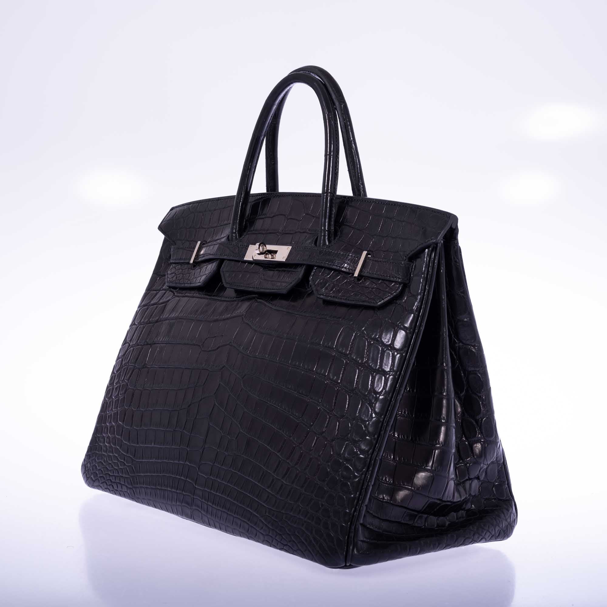 Hermès Birkin 40 Black Matte Porosus Crocodile Palladium Hardware、mySite、garminoutage.com