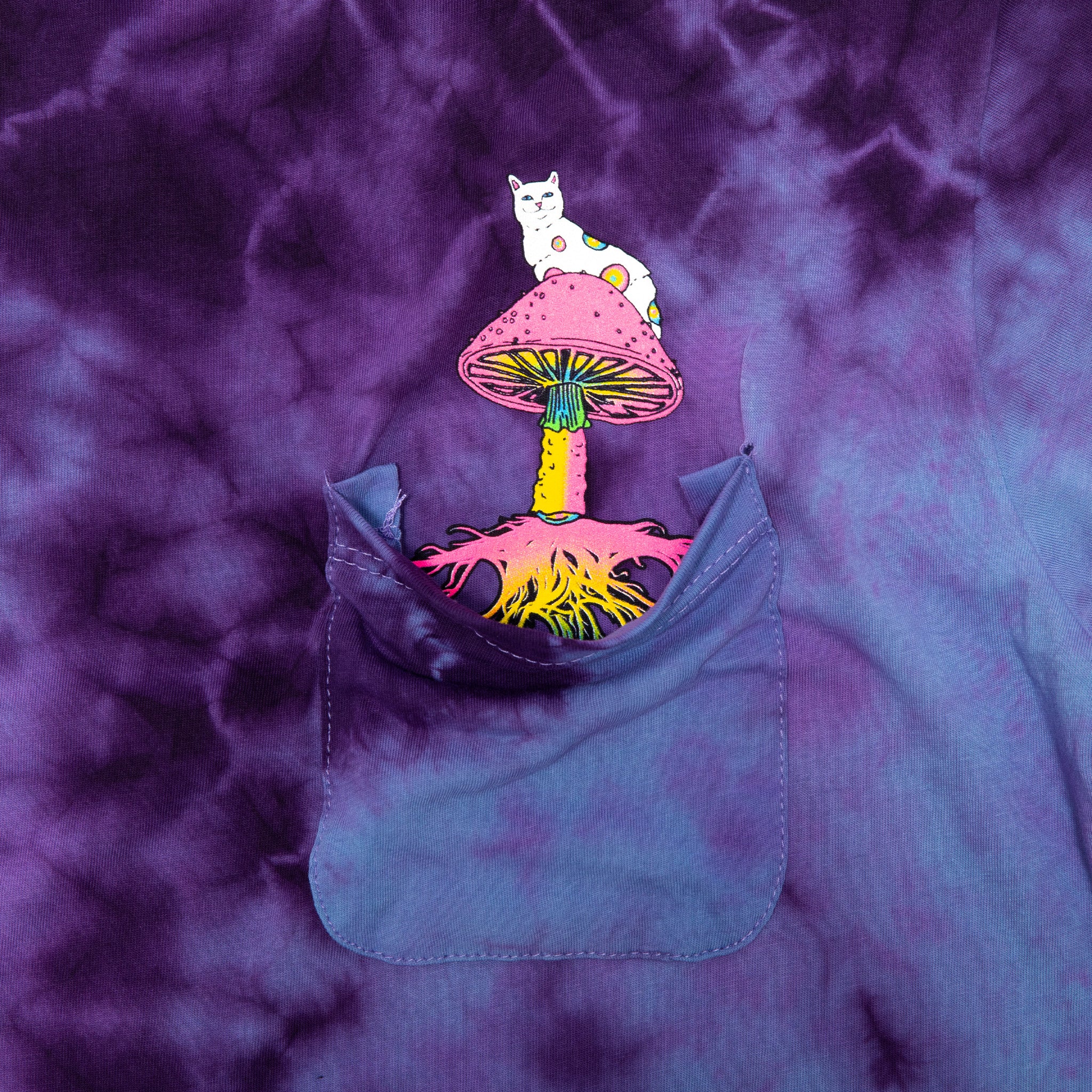  Psychedelic Nermal Pocket Tee (Blue/Purple Lightning)、mySite、merchandisen