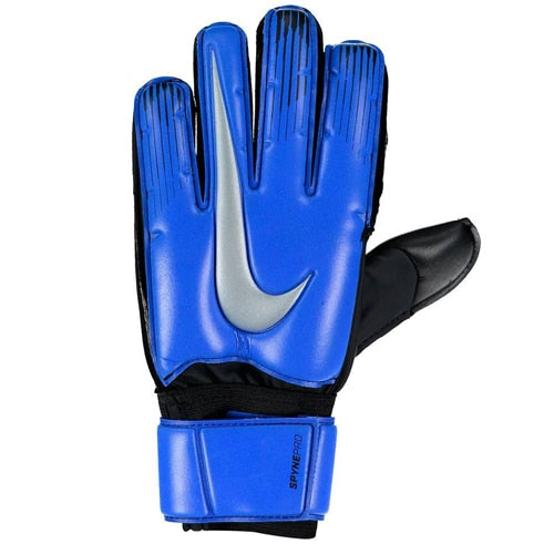 Nike Men's Spyne Pro Goalkeeper Gloves Racer Blue/Metalic Silver、mySite、noshort