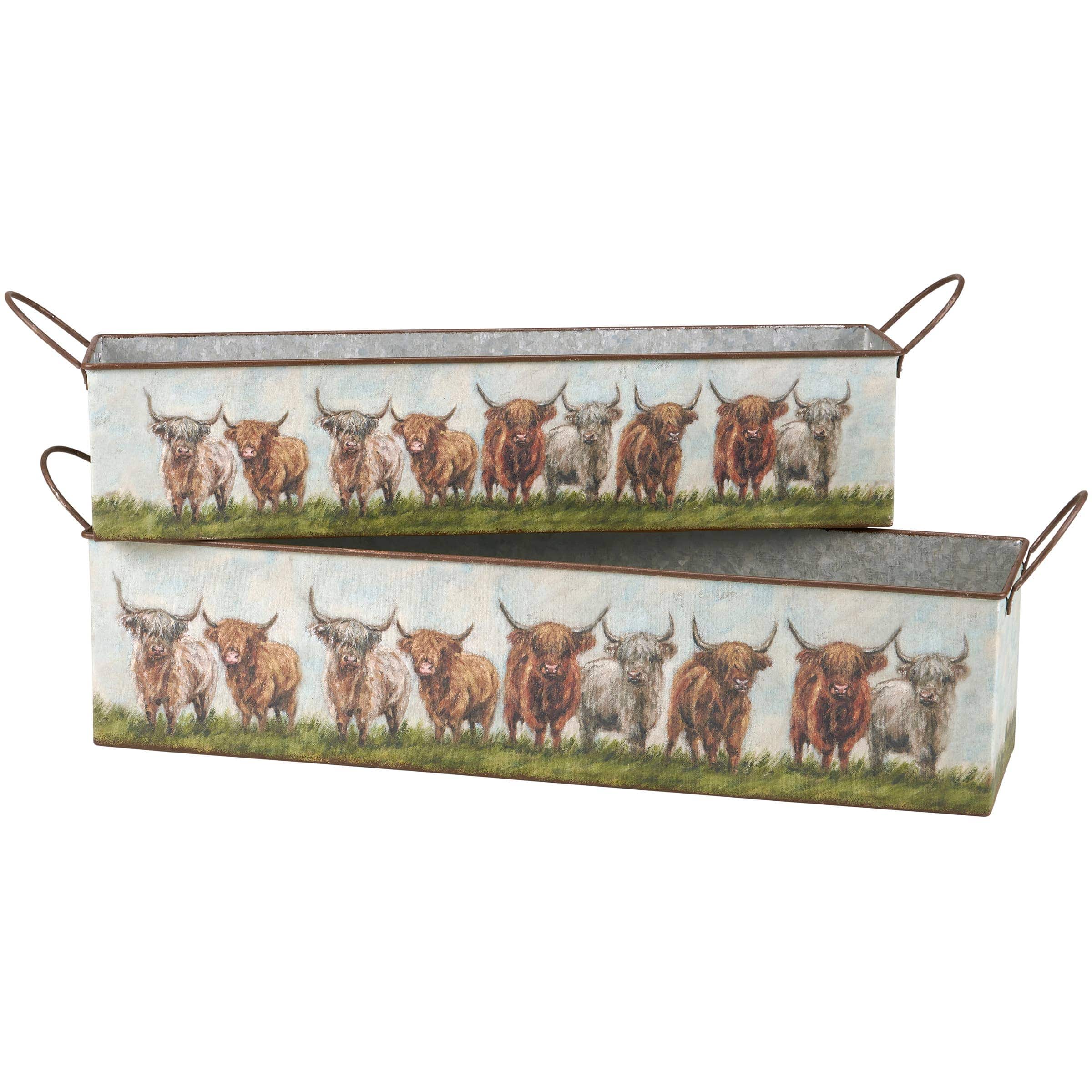 Highland Cows Metal Nesting Bin Set-Primitives by Kathy、mySite、g9winljtr
