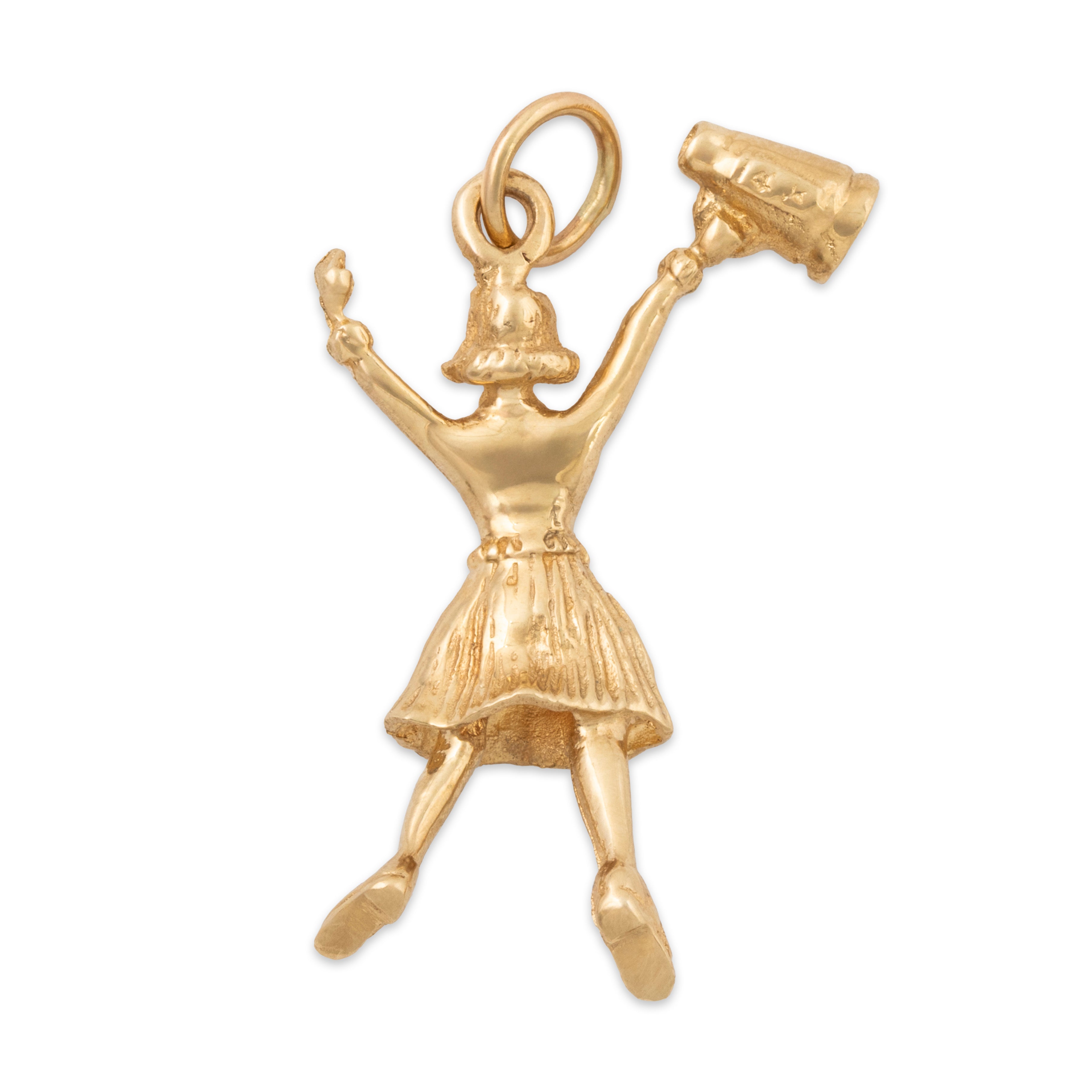 Vintage Large 14k Yellow Gold Cheerleader Charm / Pendant、mySite、hinf8tx79
