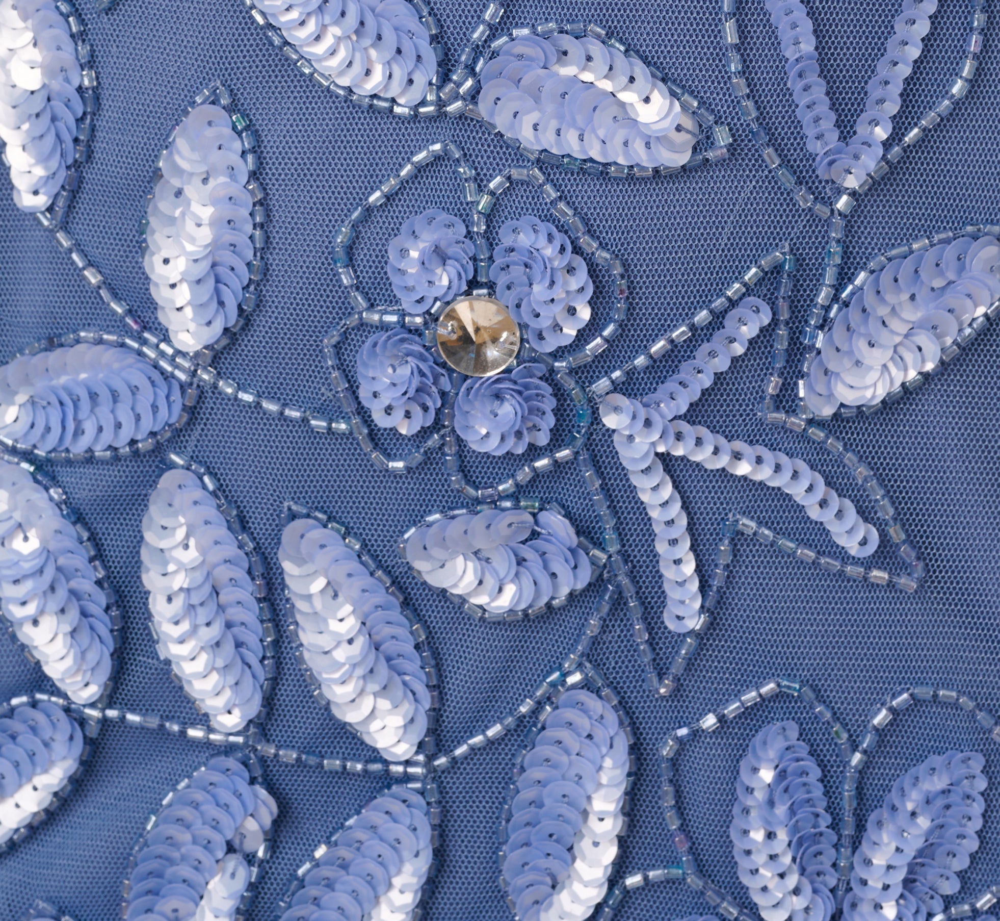 Off Shoulder Floral Beaded Godet Gown In French Blue、mySite、solidvoid