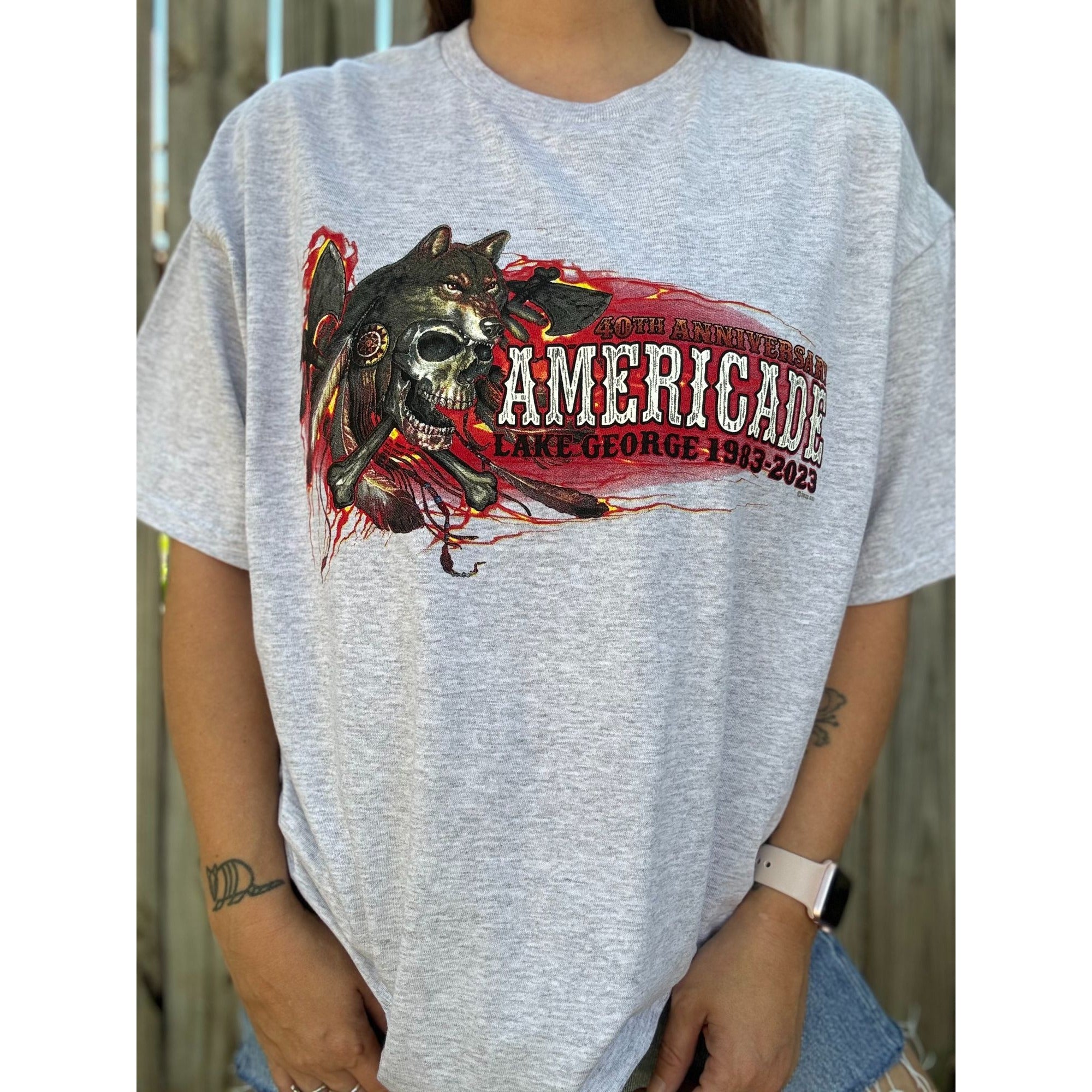 NEW 2023 Americade 40th Bike Rally Motorcycle Graphic Biker Tee Large、mySite、garagedoors4me