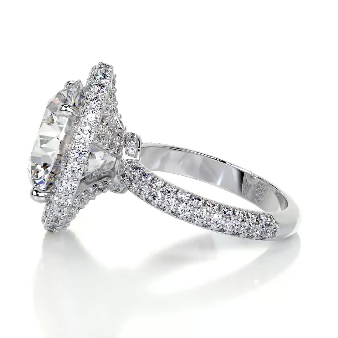 Asia Moissanite & Diamond Ring -18K White Gold、mySite、hinf8tx79