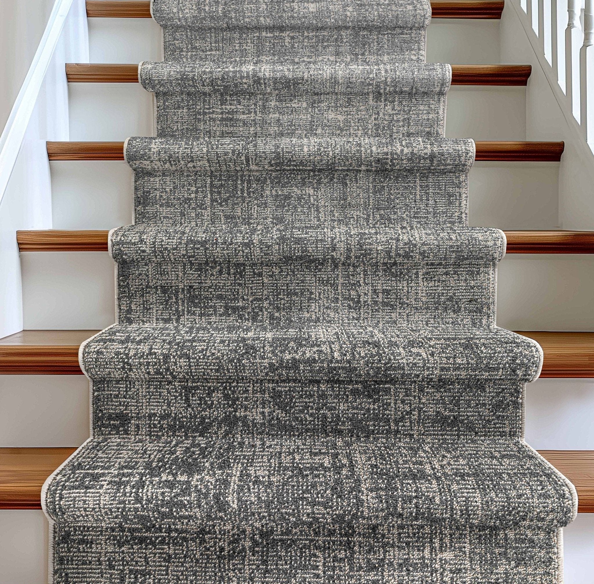 Custom Size Hallway & Stair Runner - Como Ivory Grey Choose Your Width x Choose Your Runner Length- Made to Order Runner - Ultra-Soft, Tweed Tonal Colors - Looped Pile、mySite、gigharbornorthrealestate