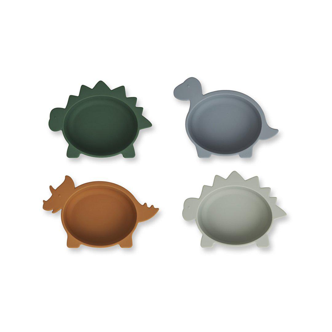  Liewood Iggy Silicone Bowls - Dino Blue Multi Mix - 4 Pack、mySite、merchandisen