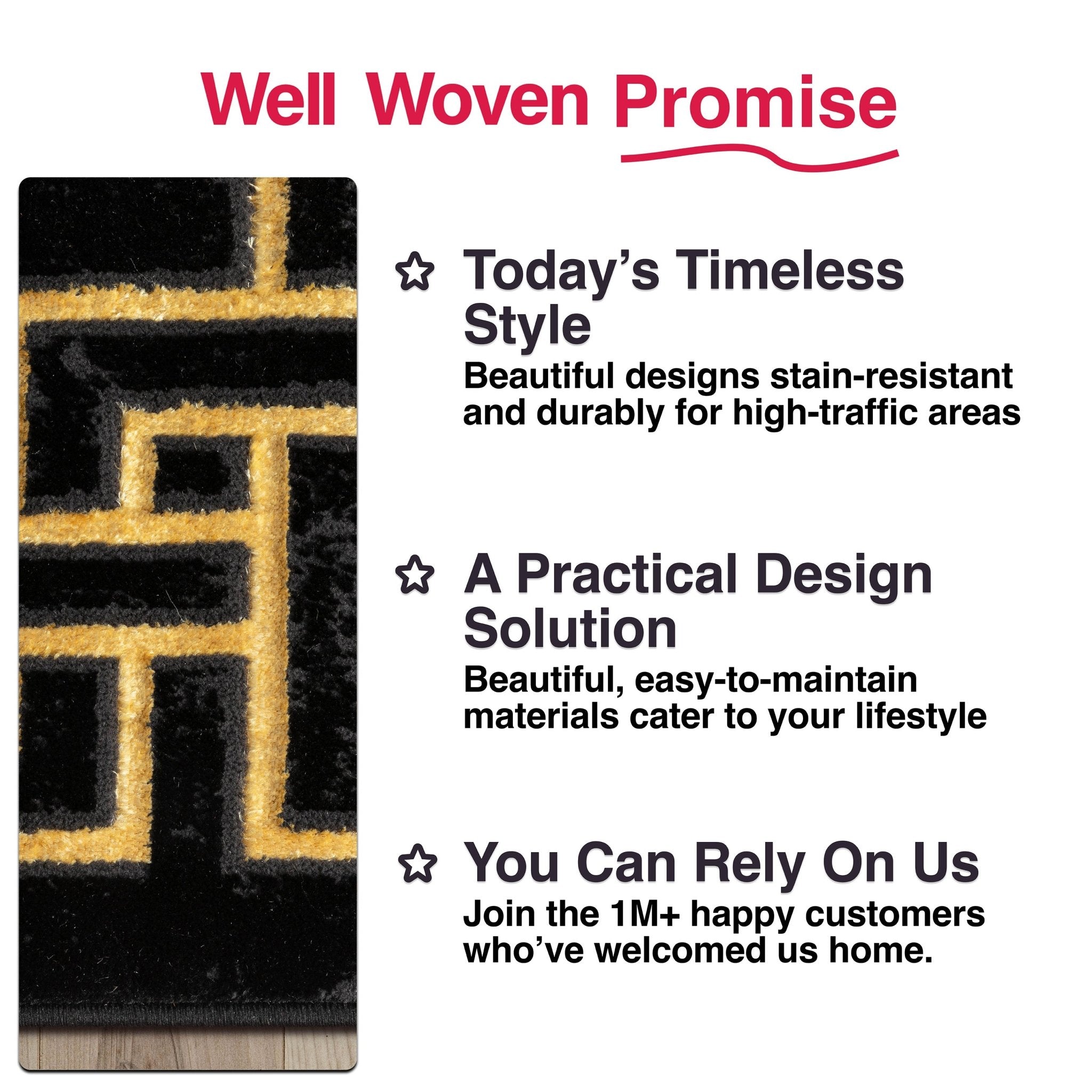 Custom Size Runner Huntington Glam Marble Black Gold Choose Your Width x Choose Your Length Hallway Runner Rug、mySite、gigharbornorthrealestate