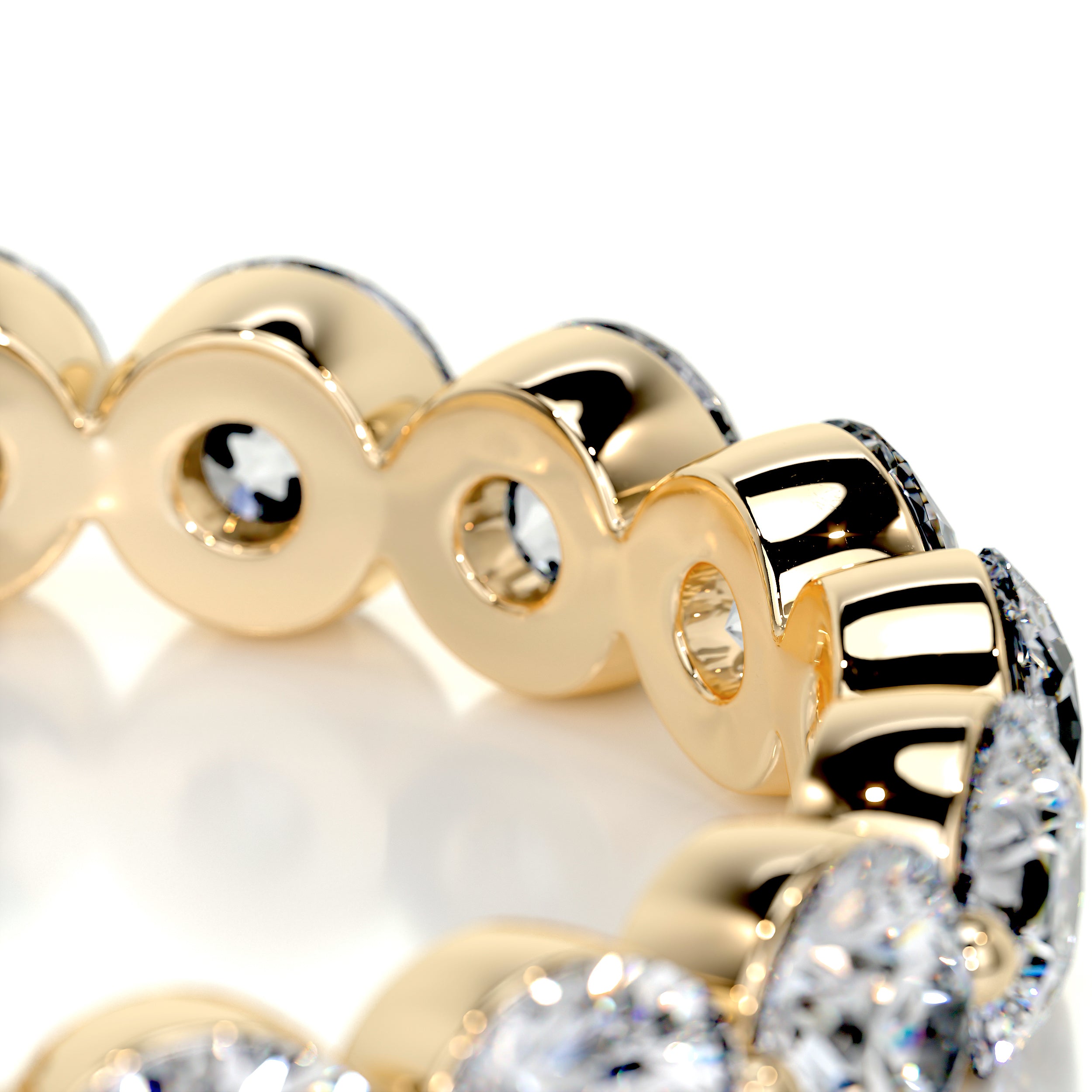 Josie Half-Eternity Wedding Ring (2 Carat) -18K Yellow Gold、mySite、hinf8tx79