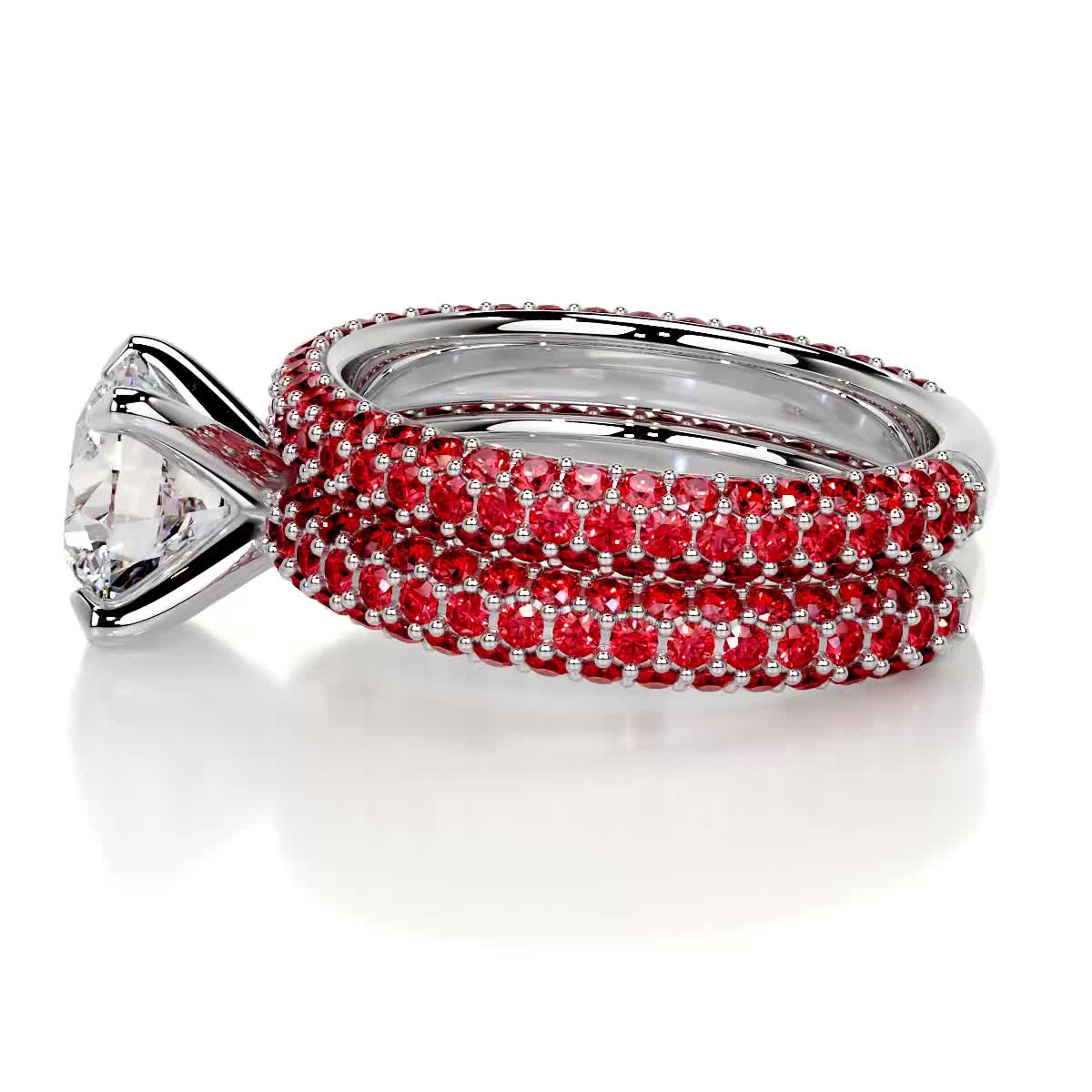 Charlotte Diamond & Gemstones Bridal Set (3.5 Carat) -18K White Gold、mySite、hinf8tx79