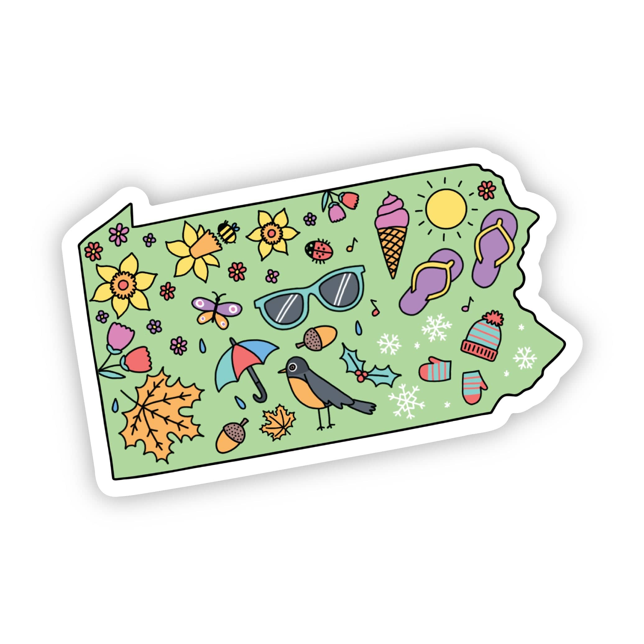  Pennsylvania Four Seasons Pattern Sticker、mySite、ghnorth