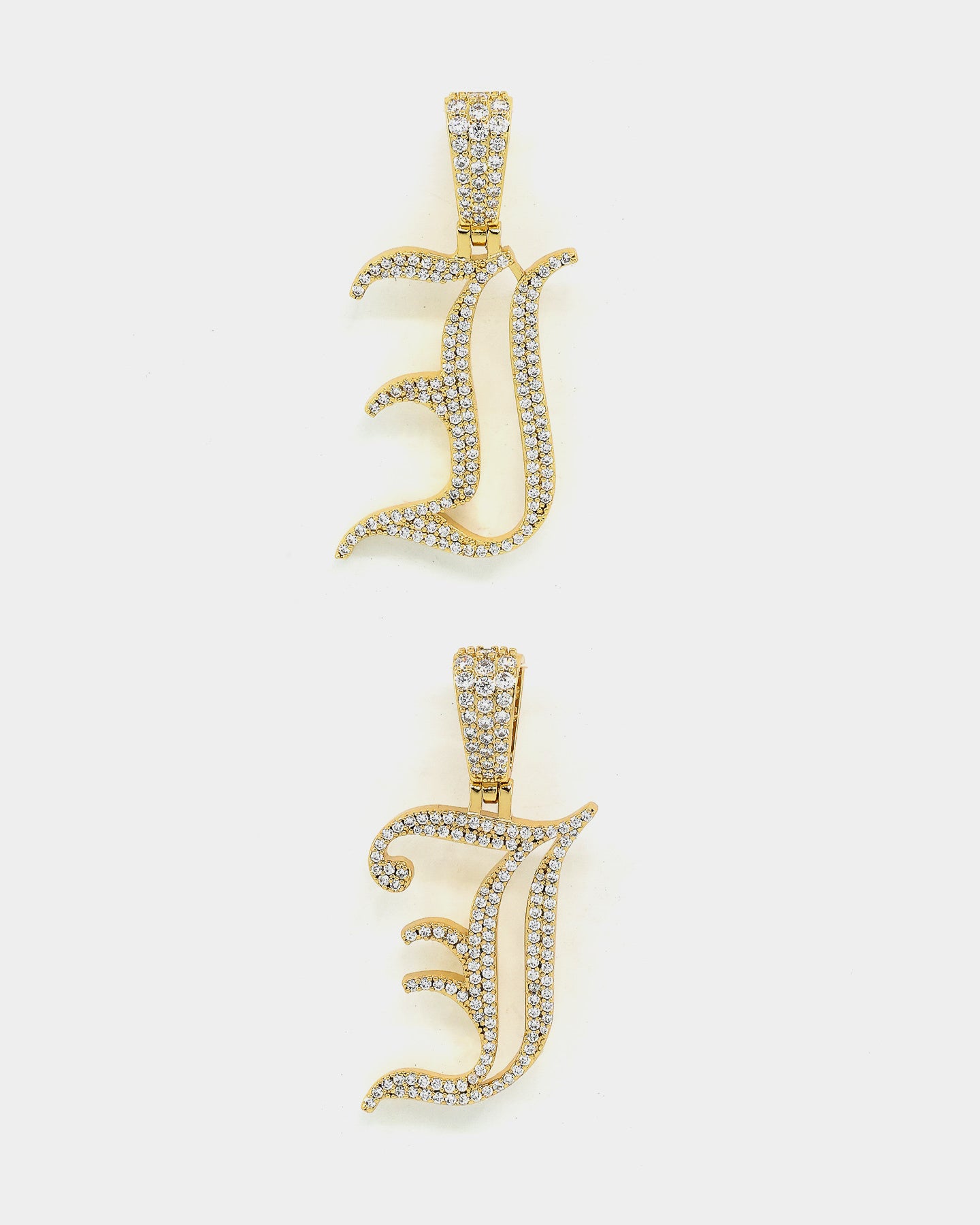 Saint Morta Gothic Iced Letter Pendant Iced Gold、mySite、zt4zffjzw