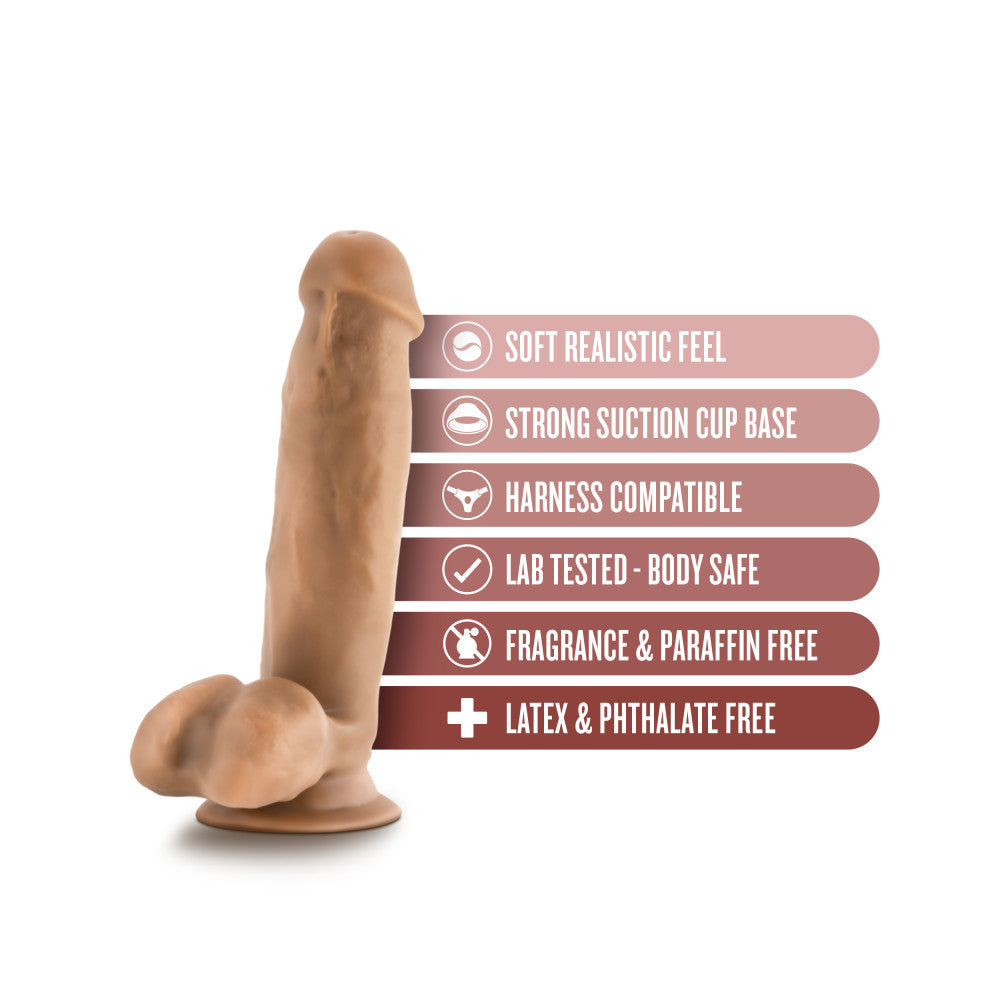 Dr. Skin By Blush® | Dr. Mark 7 Inch Long Dildo with Suction Cup & Balls Tan、mySite、bottomscart