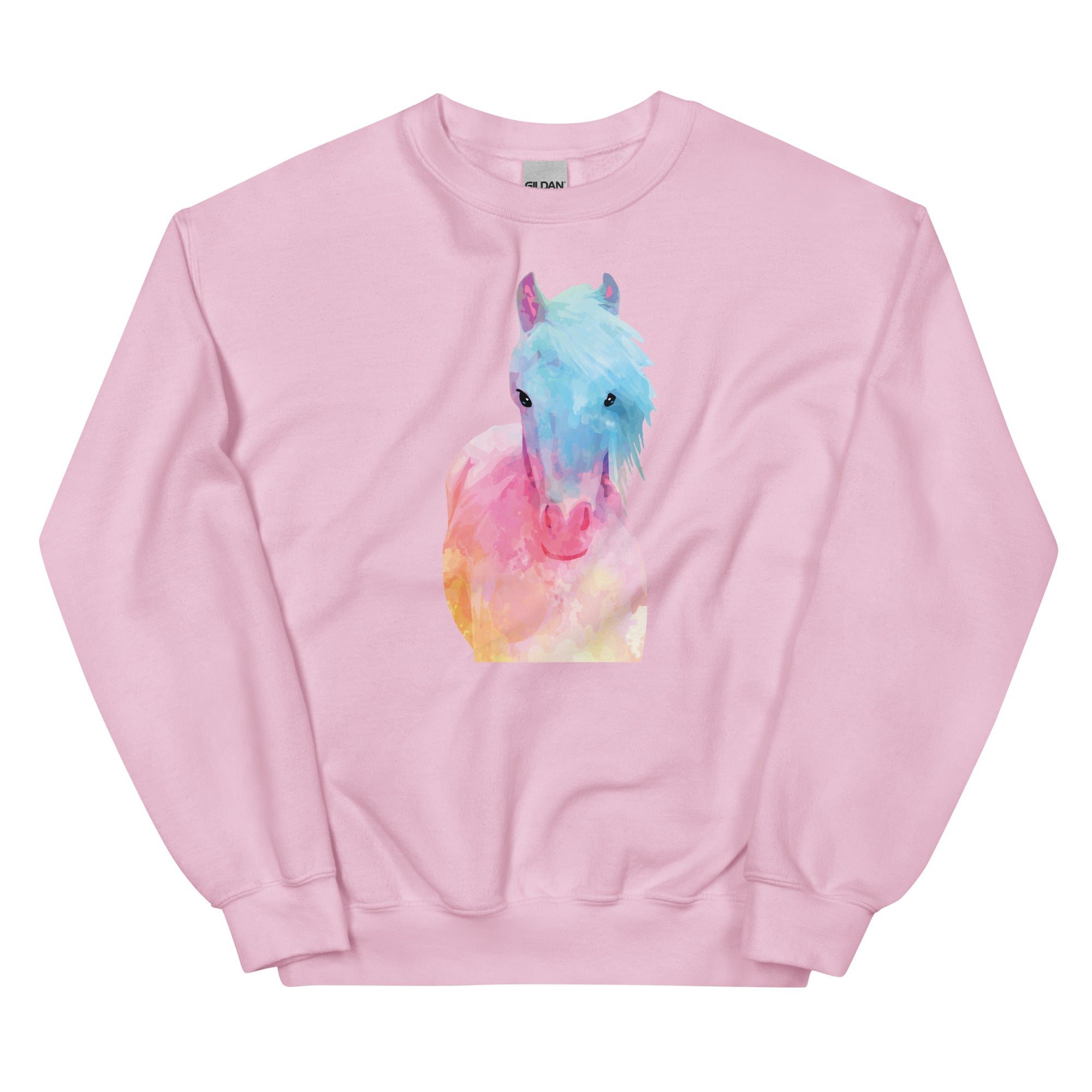 Horse in Sweet Pastels Crewneck Sweatshirt、mySite、camillekostekn