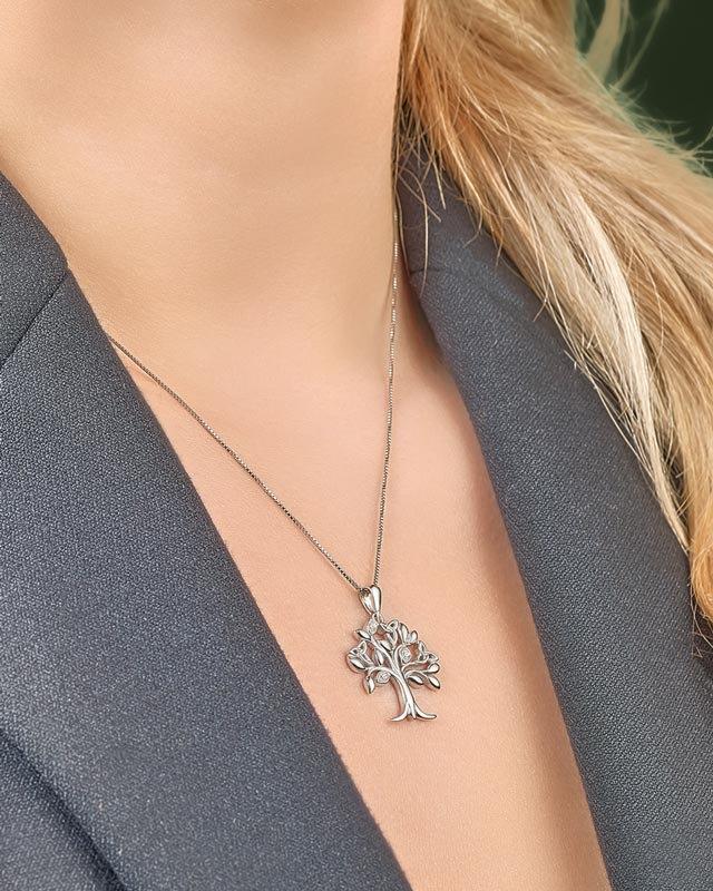  Sterling Silver Tree Of Life Necklace