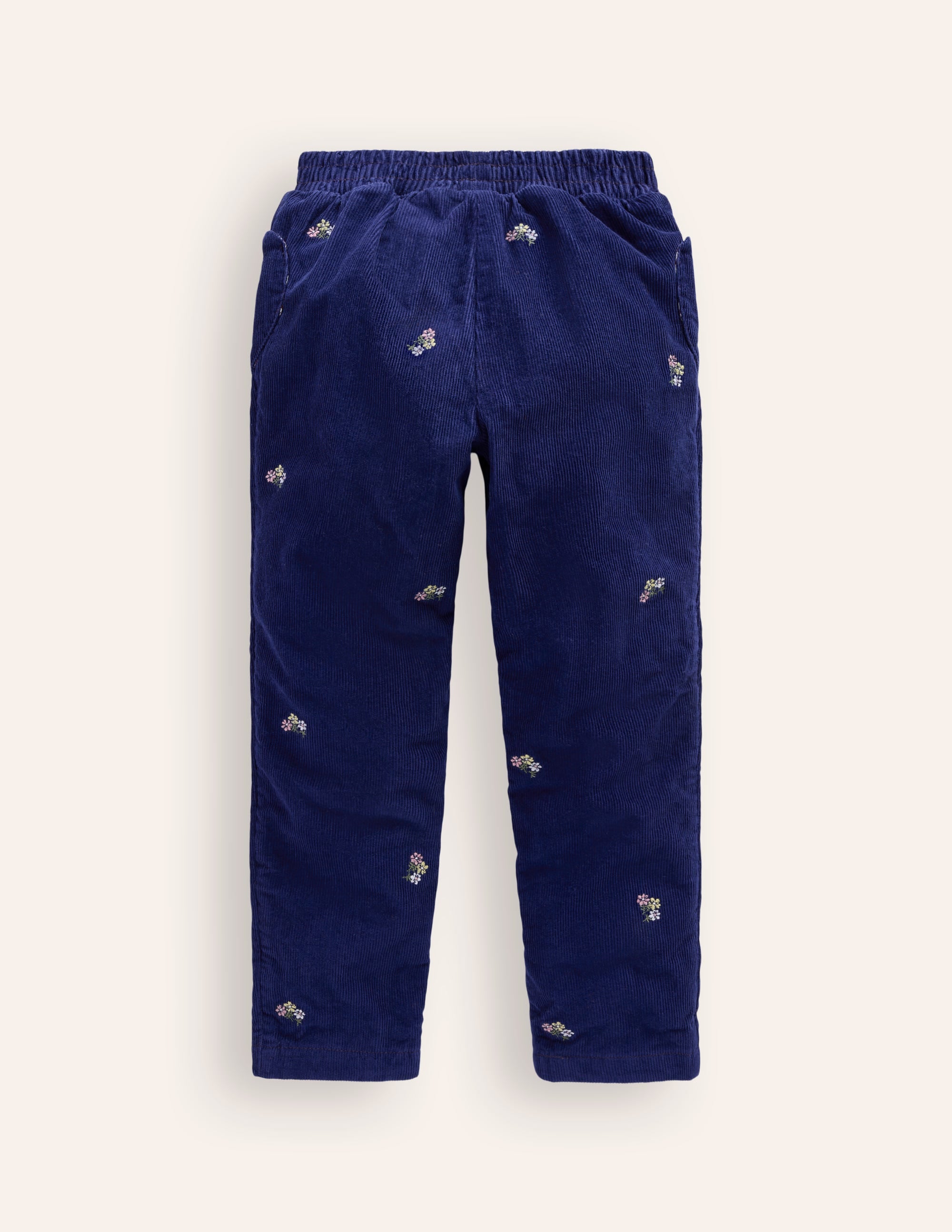  Lined Cord Pull-On Trousers-College Navy Embroidery、mySite、ashleygrahame