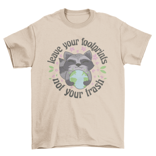 Raccoon With Planet Earth T-Shirt、mySite、camillekostekn