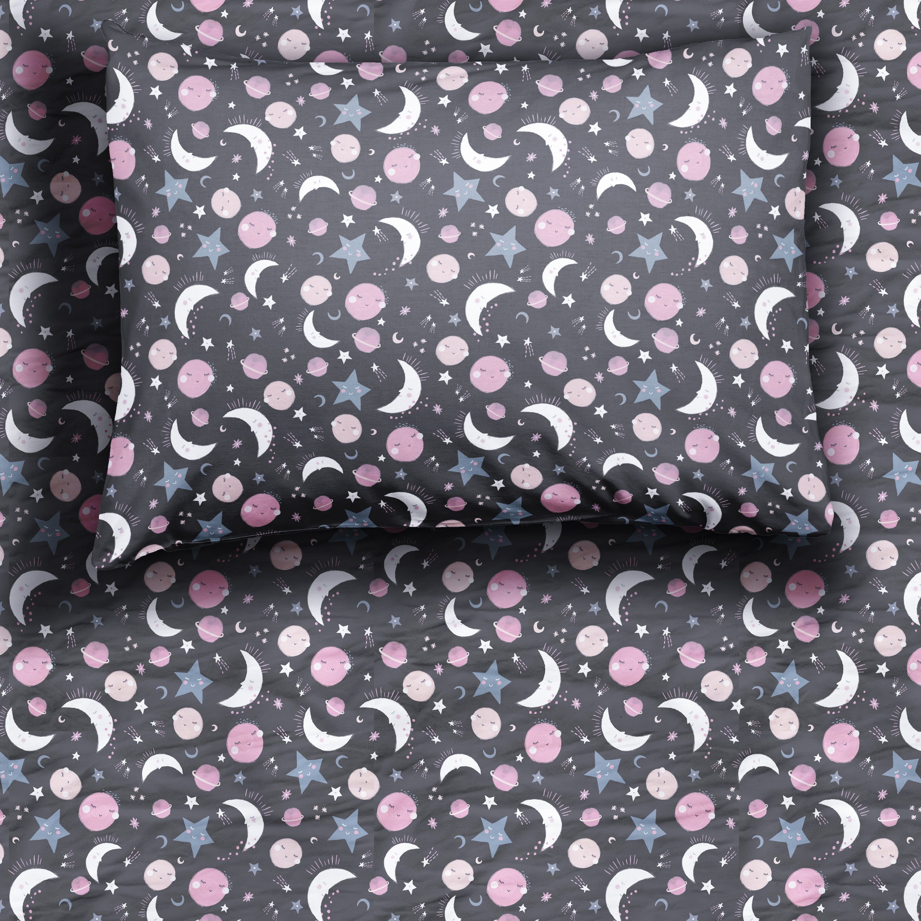 Pink To the Moon & Back Twin Sheet Set、mySite、g9winljtr