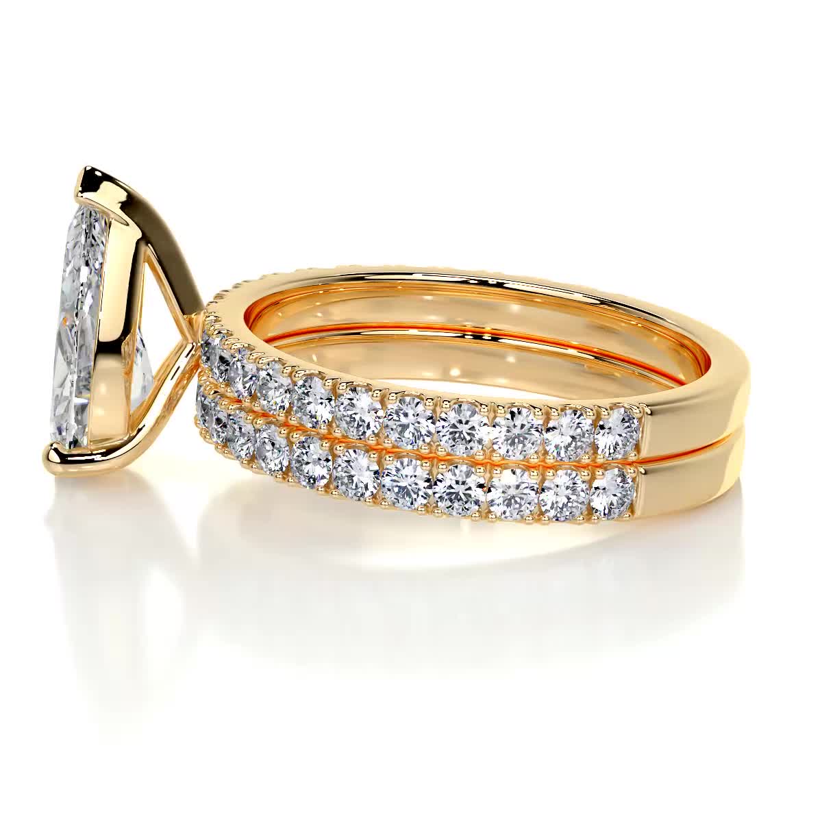 Stephanie Lab Grown Diamond Bridal Set -18K Yellow Gold、mySite、hinf8tx79