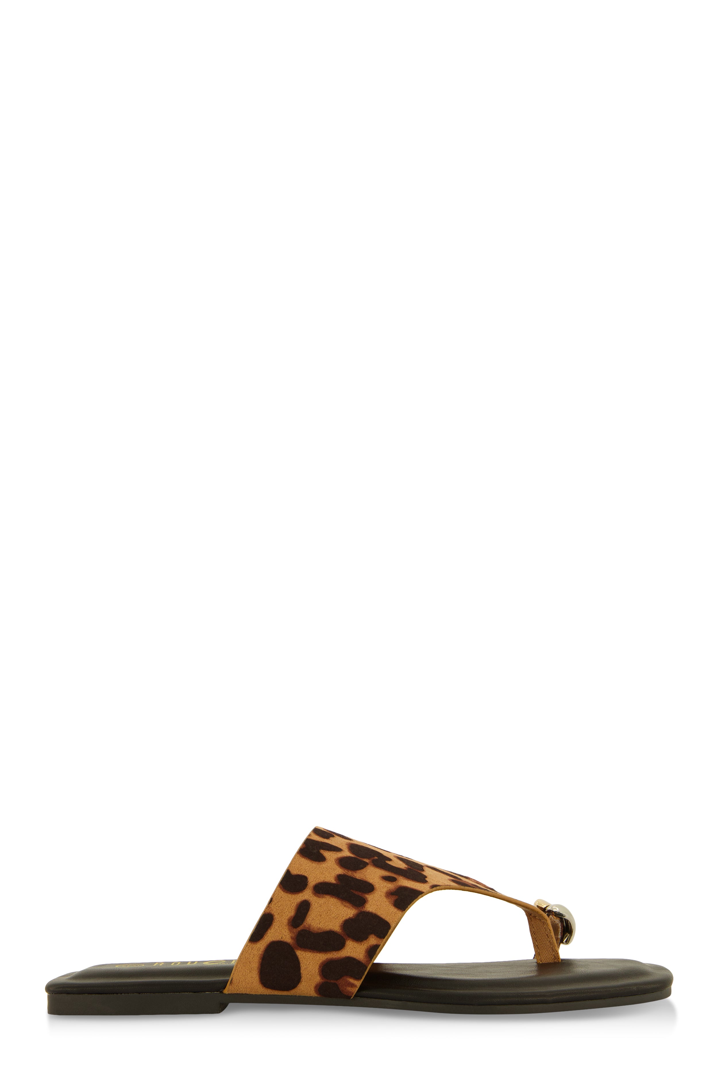 Metallic Toe Loop Detail Thong Slide Sandals、mySite、camillekostekn