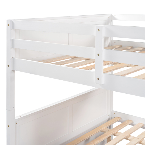 Full Over Full Bunk Bed with Twin Size Trundle, White ( old sku: LP000250AAK )、、casual