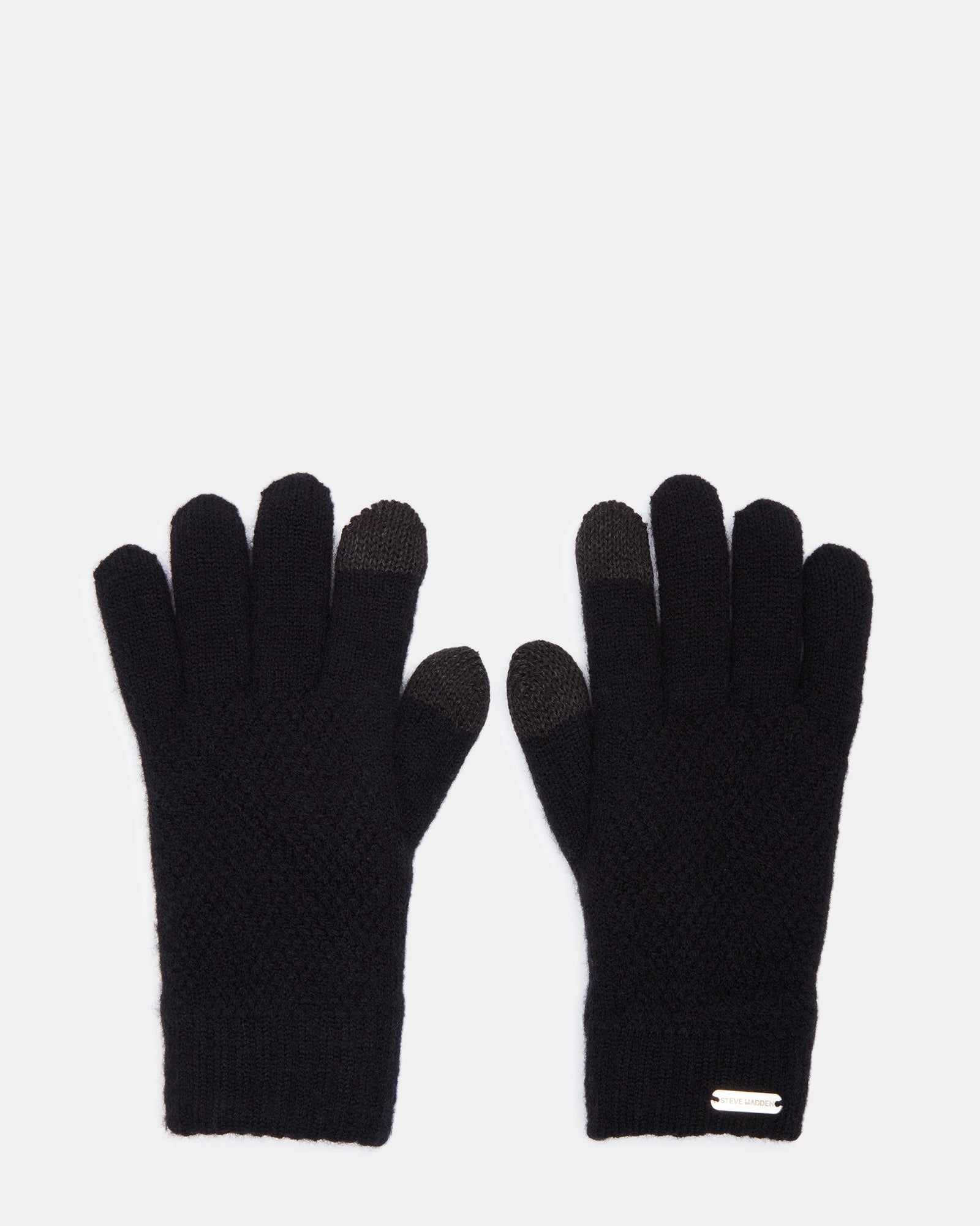 TOUCHSCREEN RIBBED GLOVES BLACK、mySite、gtrtttuynbv