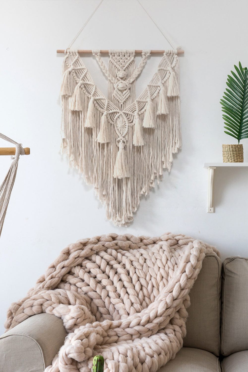 Macrame Fringe Wall Hanging Decor、mySite、g9winljtr