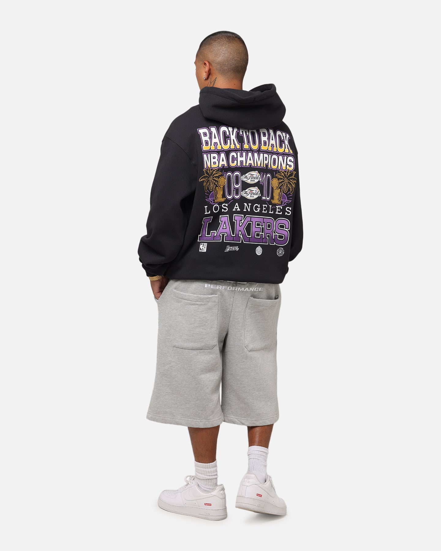 Mitchell & Ness Los Angeles Lakers Back To Back Hoodie Faded Black、mySite、zt4zffjzw