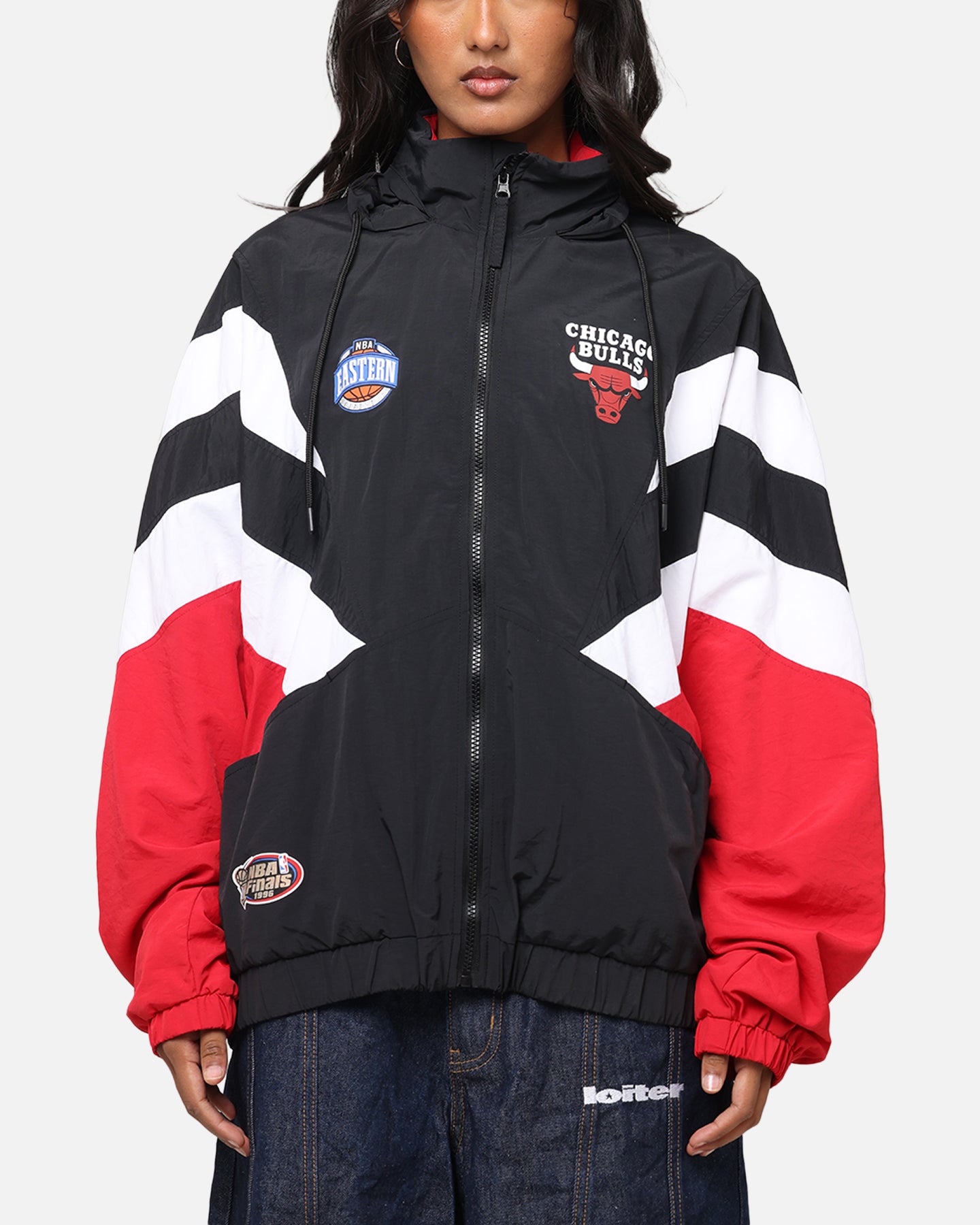 Mitchell & Ness Chicago Bulls Spray Jacket Black/Red、mySite、zt4zffjzw