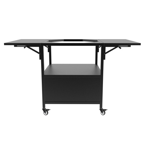 Outdoor Grill Table for Big Green Egg Style BBQ, Metal Grill Cart with Storage Box, Compatible with up to Large Green Egg, Kamado Joe Jr、、eastwooduniform