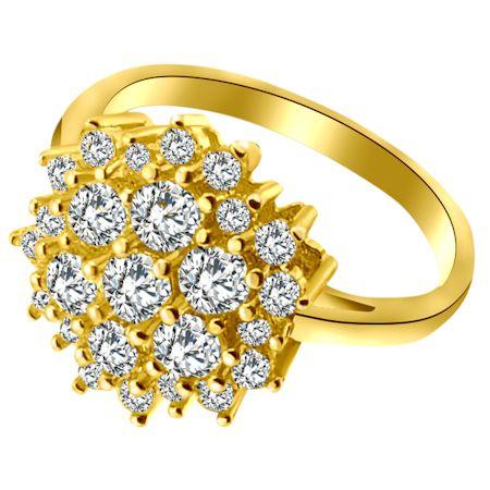 18K Gold Brass CZ Stone Cluster Ring / FSR0009、mySite、dreamappss