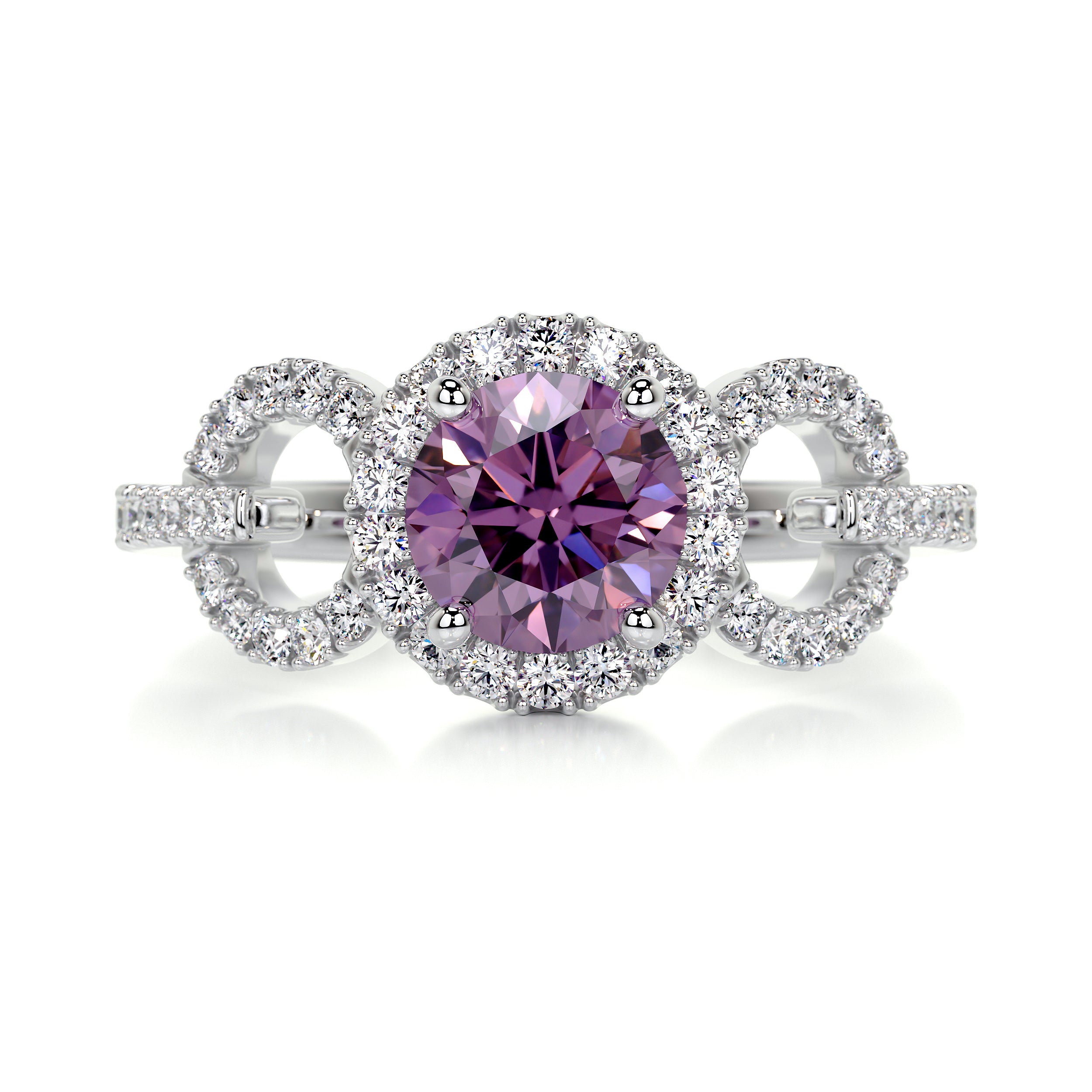 Elize Pink Gemstone & Diamonds Ring (1.30 Carat) -Platinum、mySite、hinf8tx79