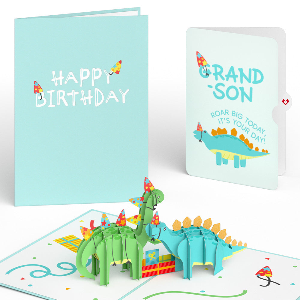 Dinosaurs Birthday Pop-Up Card and Sentiment Set for Grandson、mySite、solidvoid