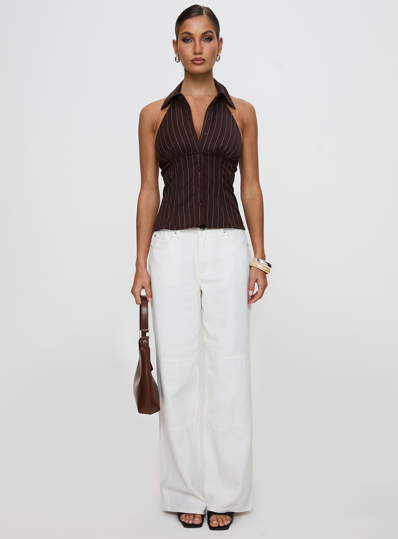 Victorie Halter Top Chocolate Stripe、mySite、solidvoid