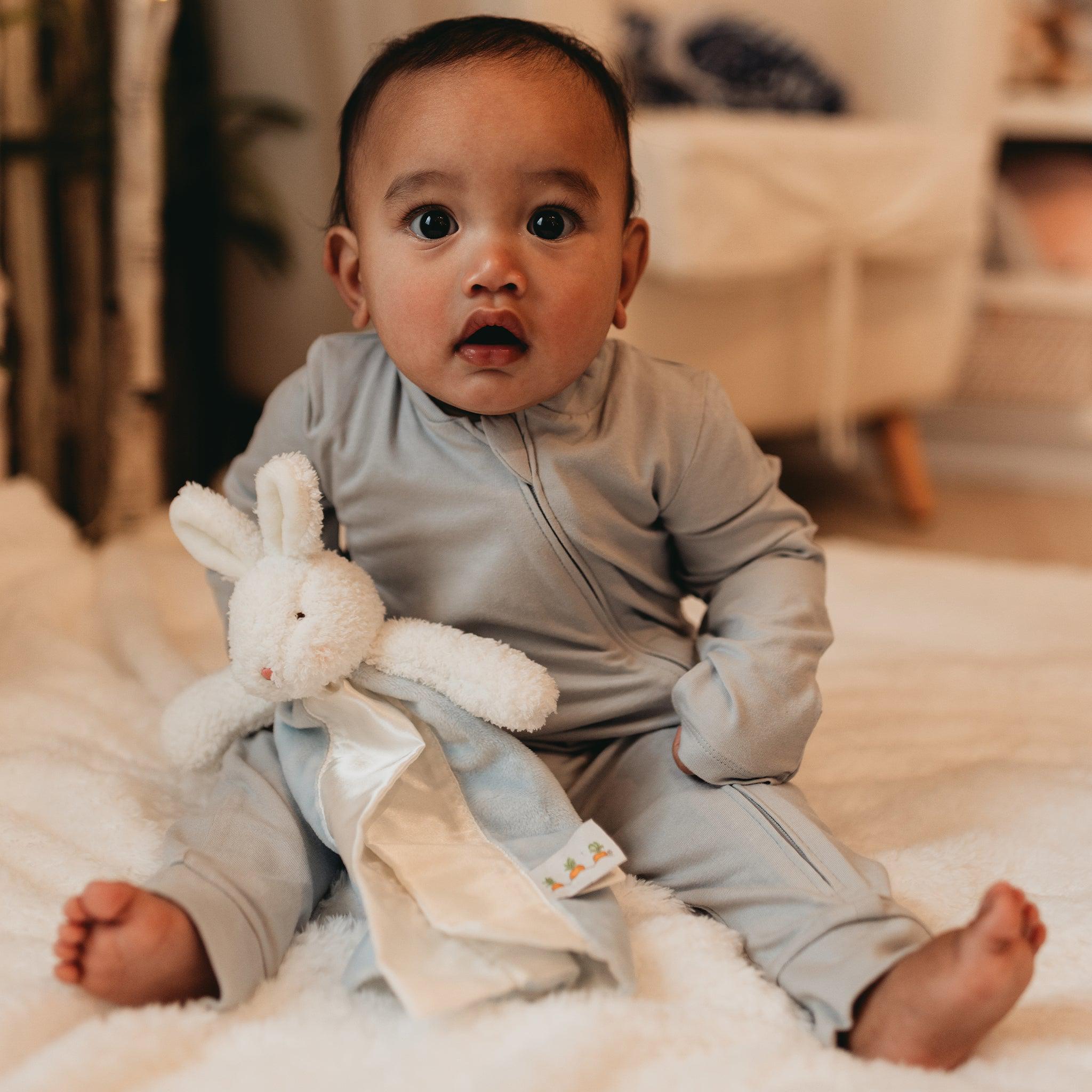 RETIRED - Organic Long Sleeve Zippered Bunsie - Pearl Blue、mySite、g9winljtr