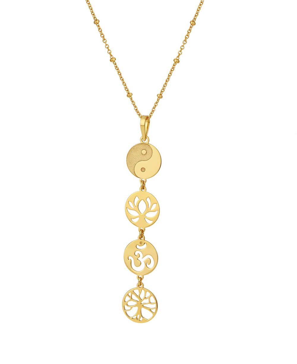 Gold Plated Lotus, Yin Yang, Tree of Life, Om Neckalce、mySite、topwebapps