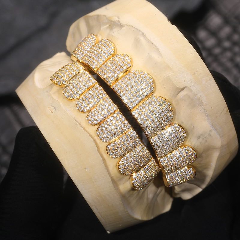 Custom Moissanite Diamond Grillz 14K Yellow Gold、mySite、hinf8tx79