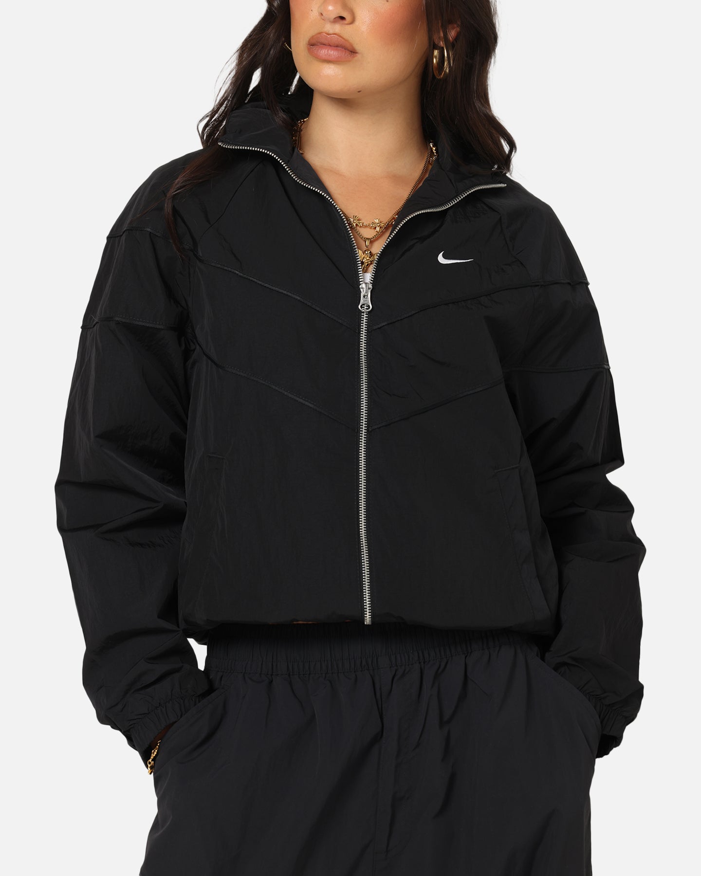 Nike Women's Sportswear Loose UV Woven Full-Zip Jacket Brown/Black、mySite、zt4zffjzw