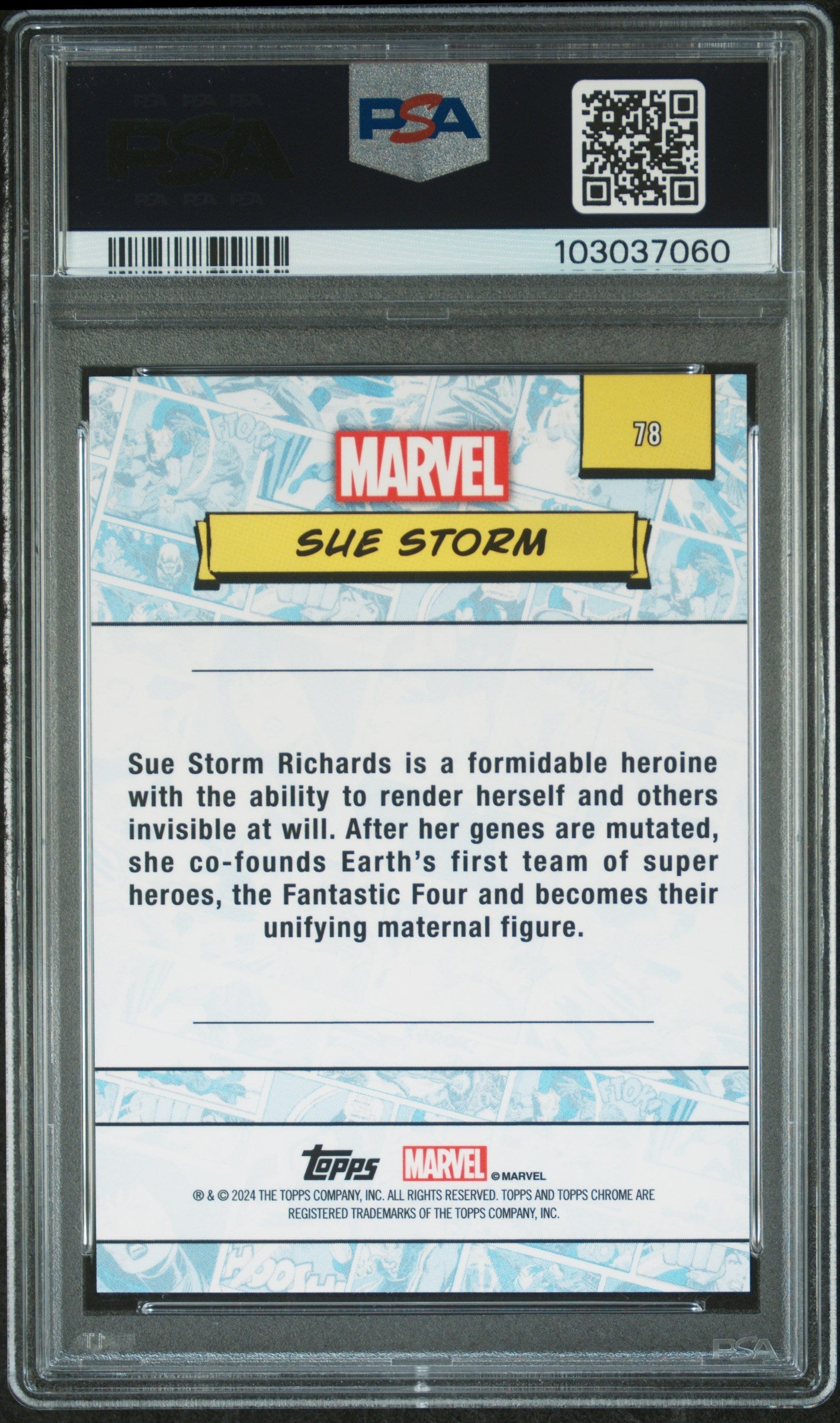 Sue Storm #78 Spider Web Refractor 306/399 PSA 10 Topps Chrome Marvel 2024、mySite、waistdrama