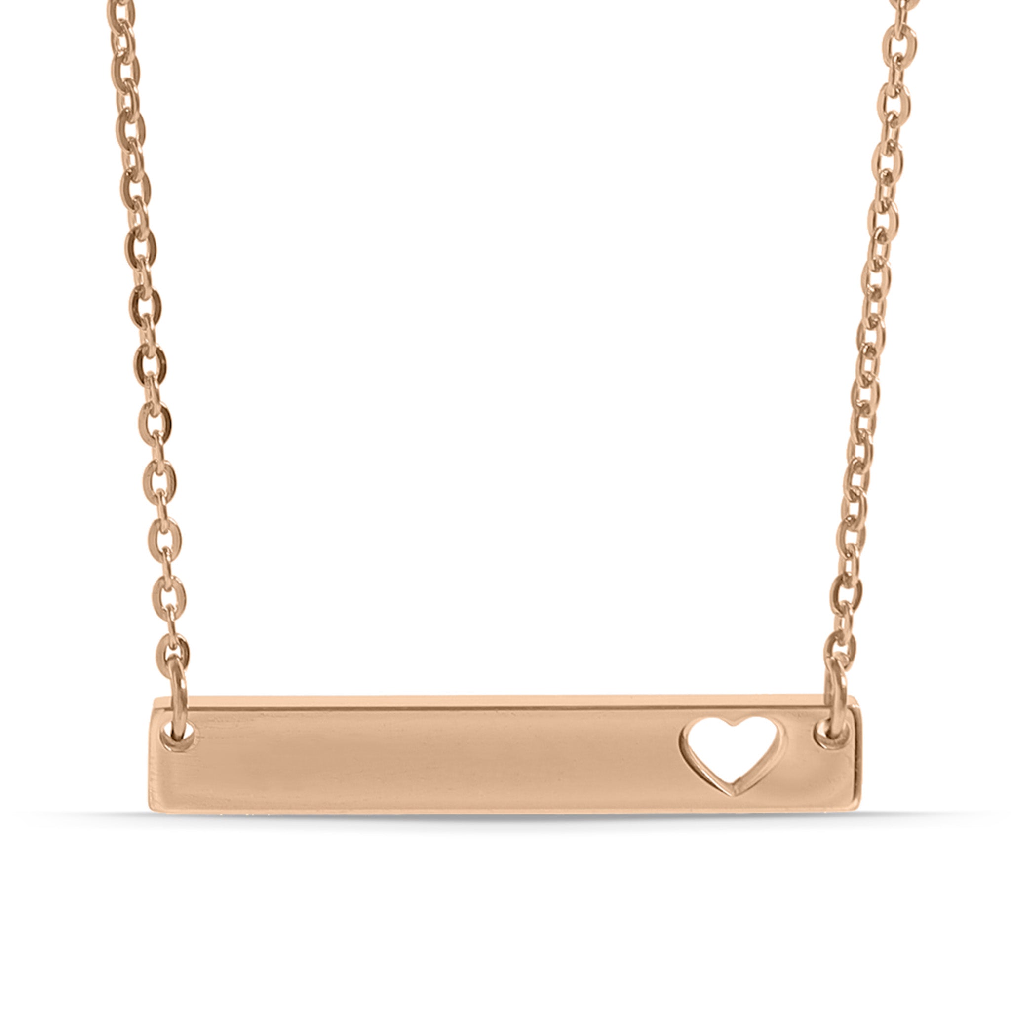 18K Gold PVD Blank Cutout Heart Bar Necklace / SBB0085、mySite、dreamappss