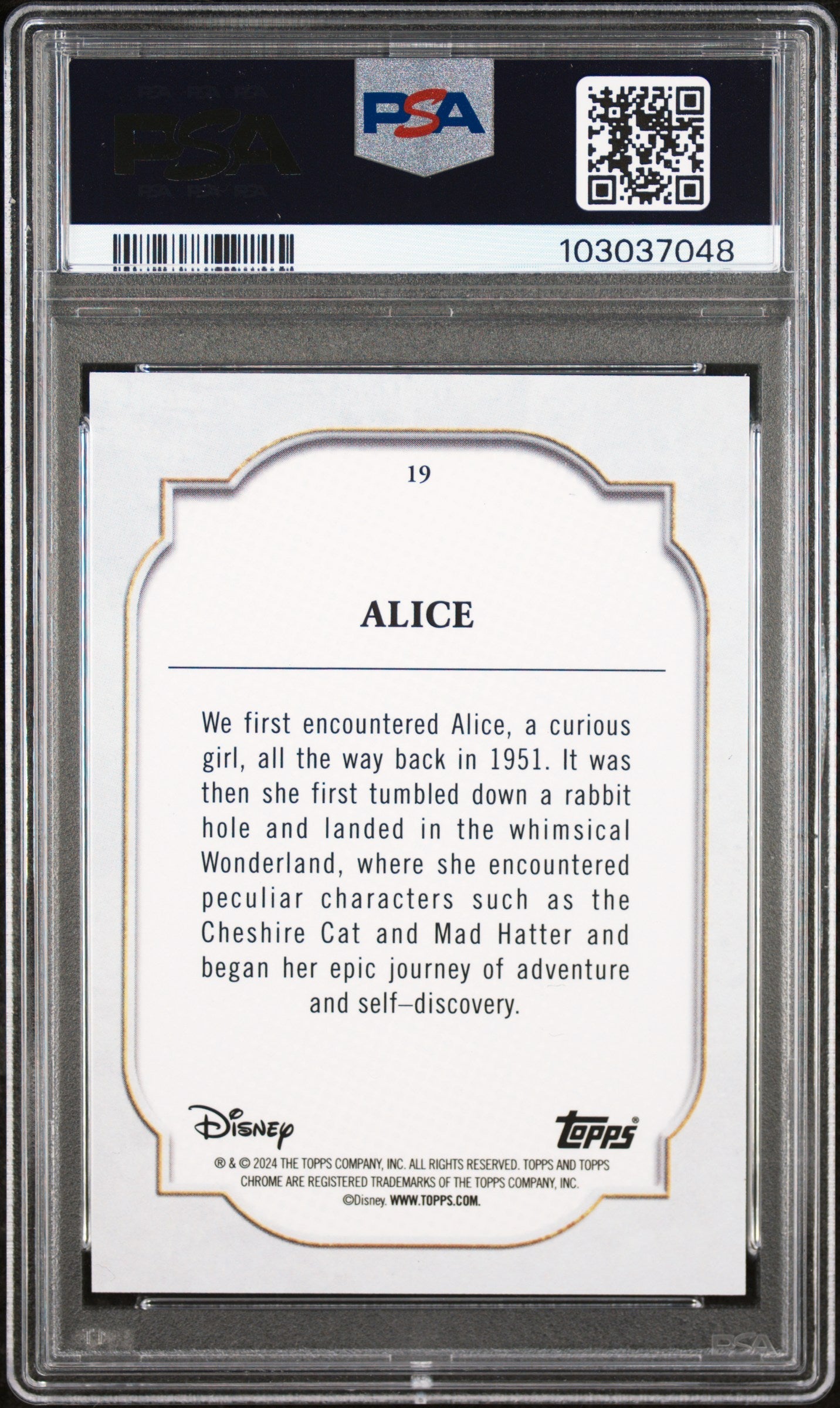 Alice #19 PSA 9 Topps Chrome Disney 2024、mySite、waistdrama