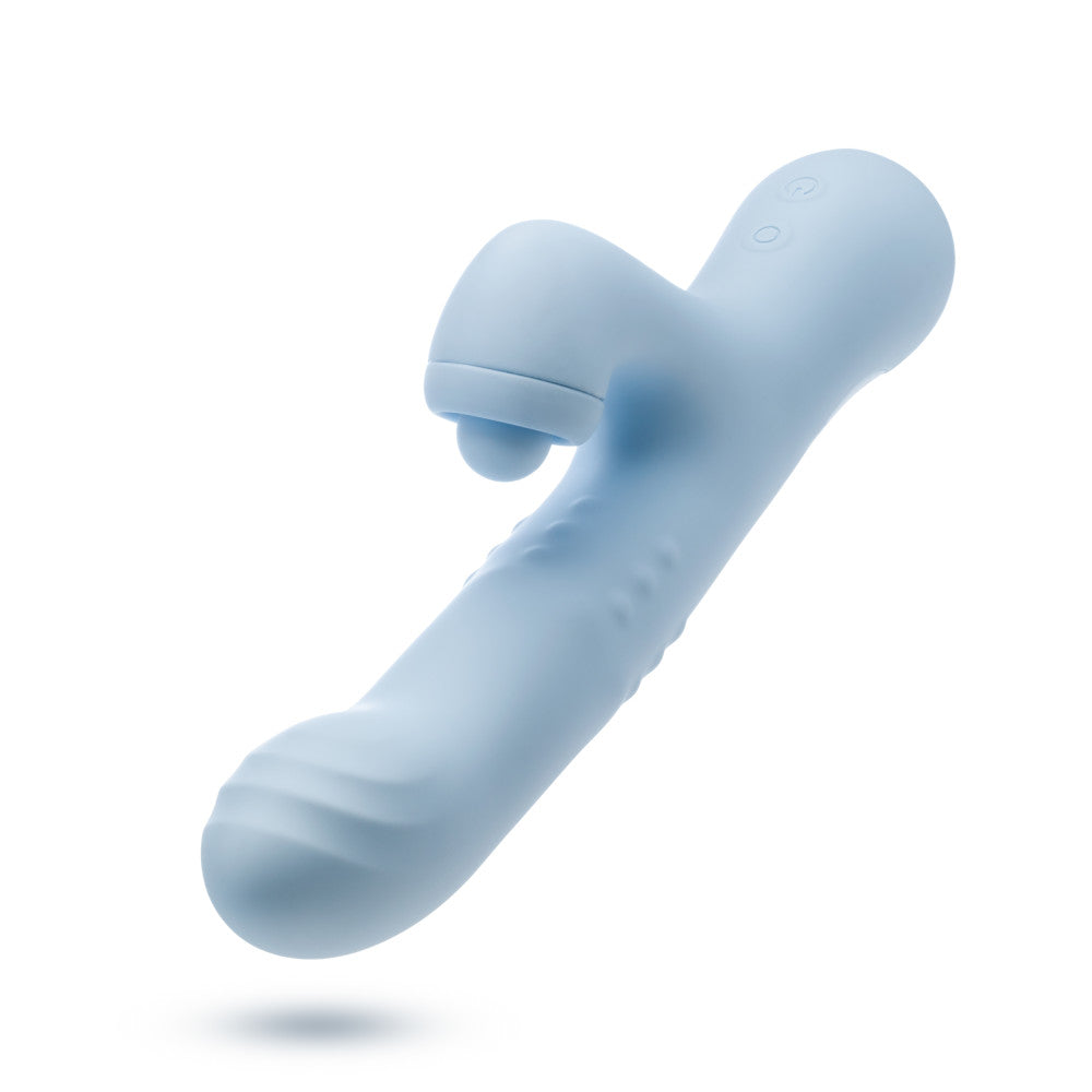 Blush Devin 9.25 Inch G Spot Clitoral Dual Stimulation Rabbit Vibrator In Blue - 10 Vibration Functions - Soft Silicone、mySite、bottomscart