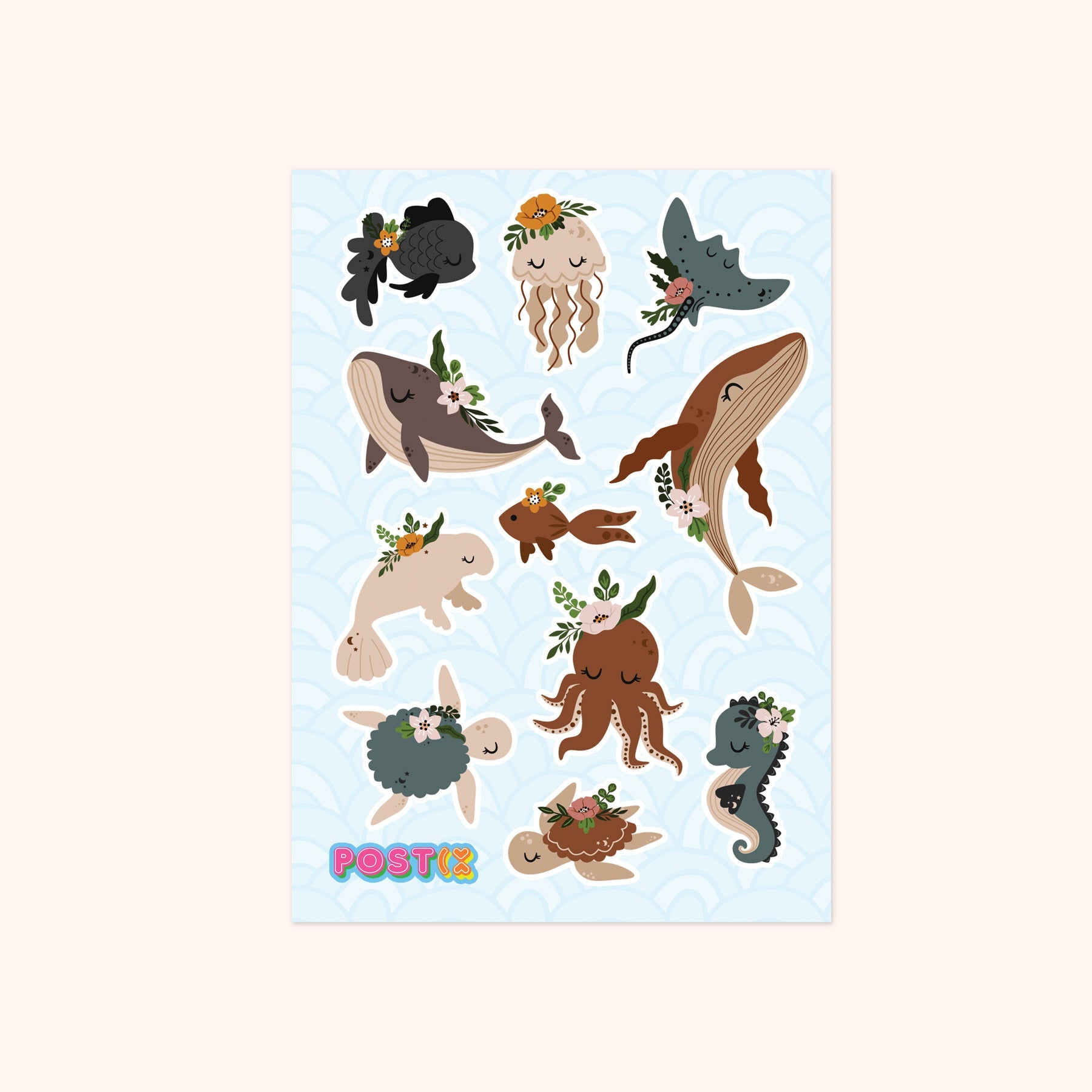  Bohemian Sea-life Sticker Sheet、mySite、ghnorth