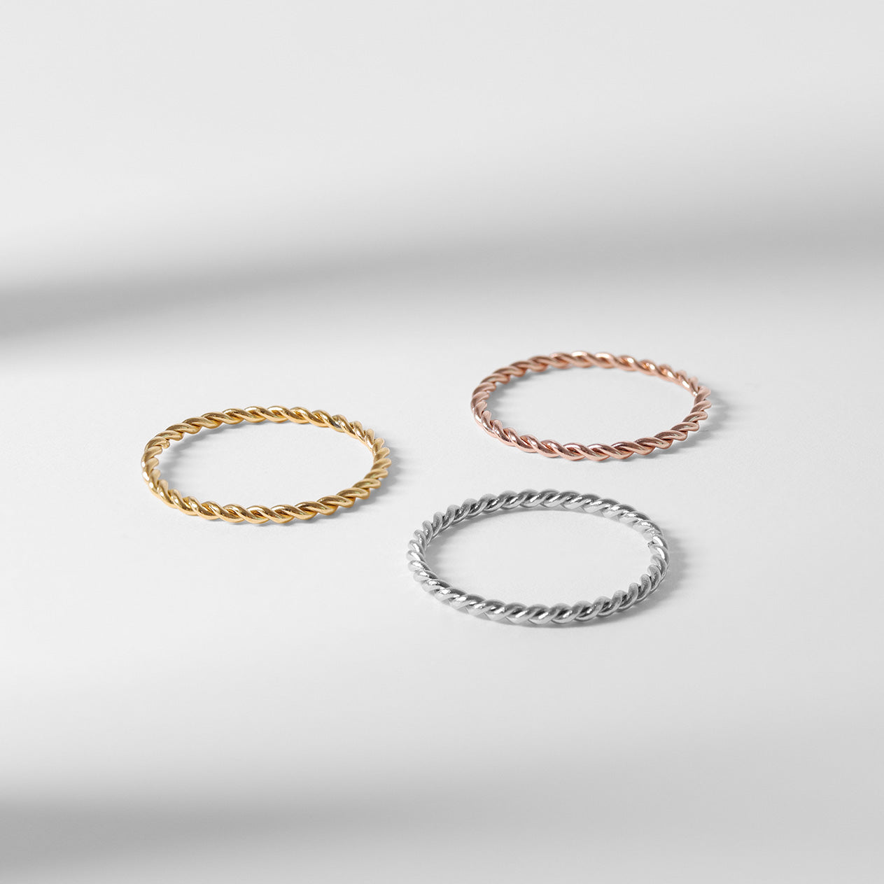 18K Gold PVD Stainless Steel Braided Spacer Ring / CSR0001、mySite、dreamappss